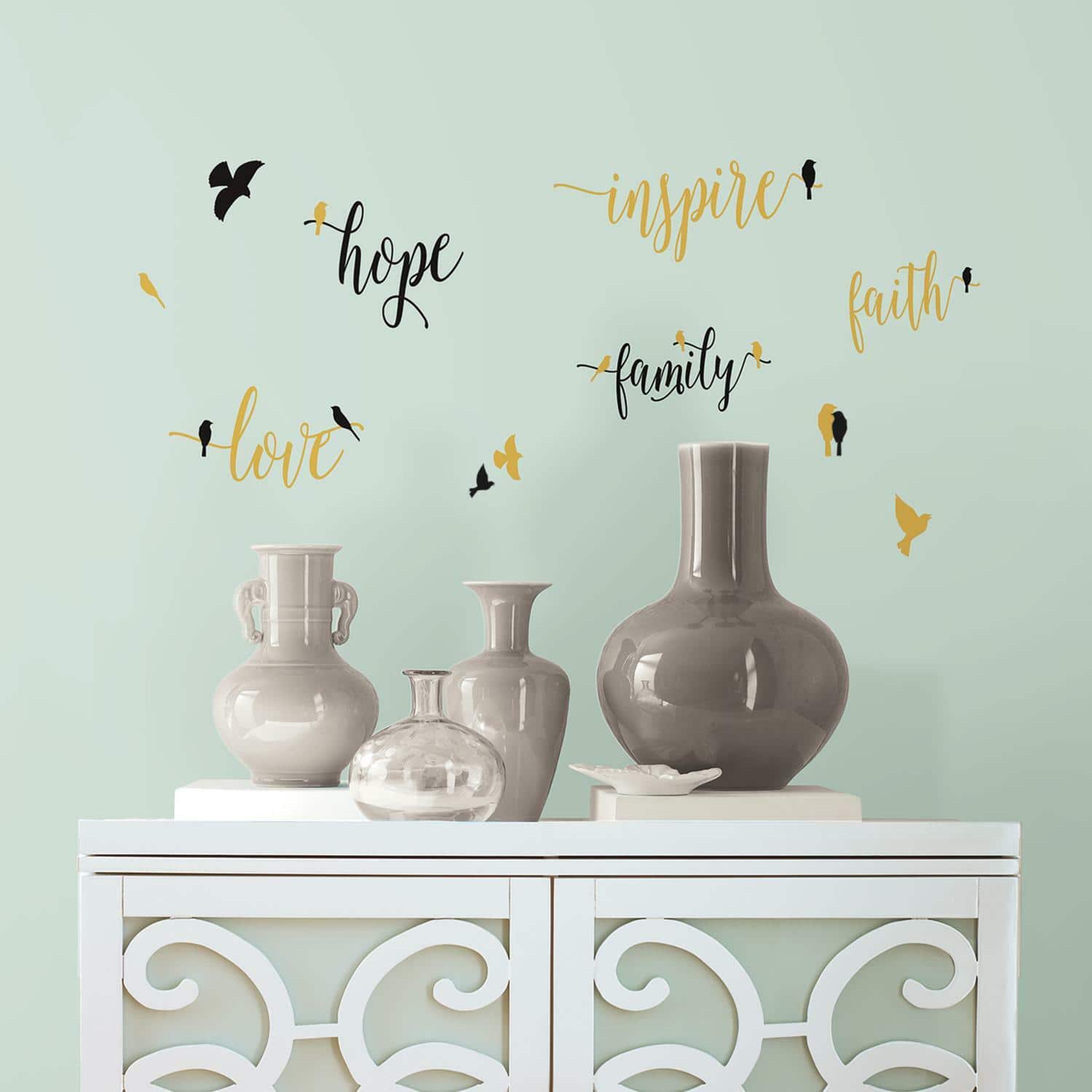 RoomMates Inspirational Words With Birds Peel & Stick Wall Decals