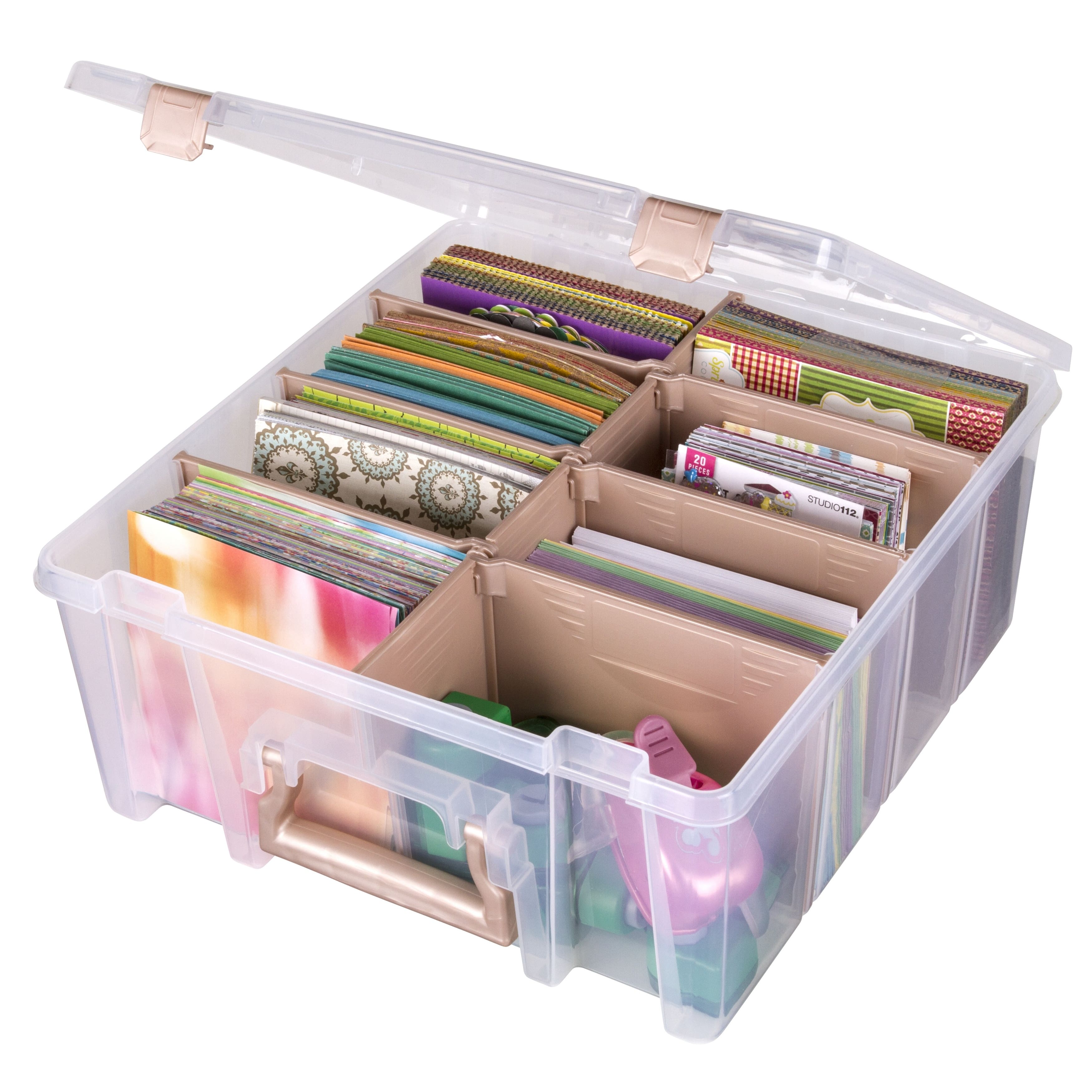 ArtBin® Rose Gold Super Satchel™ Double Deep Storage Bin with Dividers