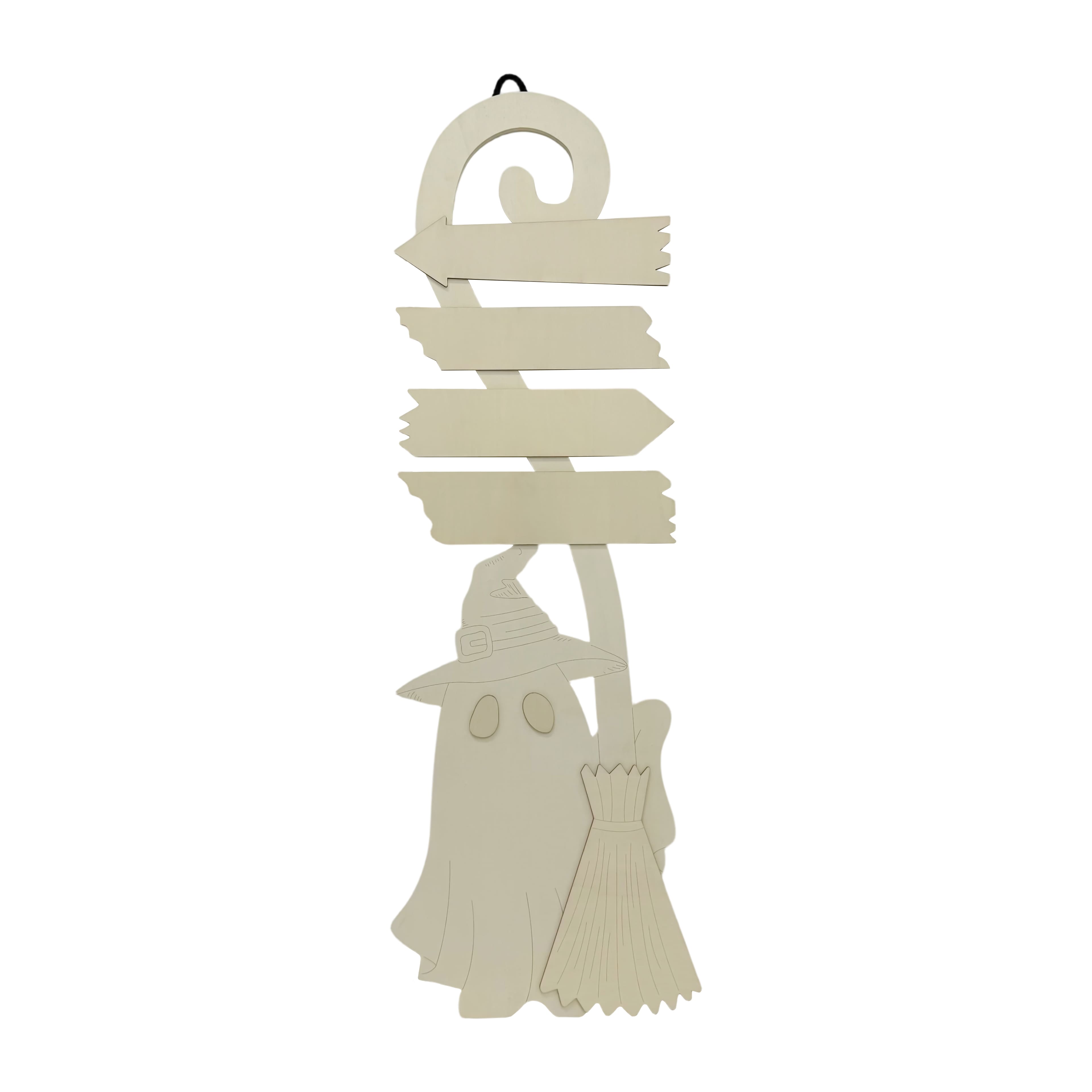 40" Witch Ghost Directional Porch Sign DIY Wood Décor by Make Market®