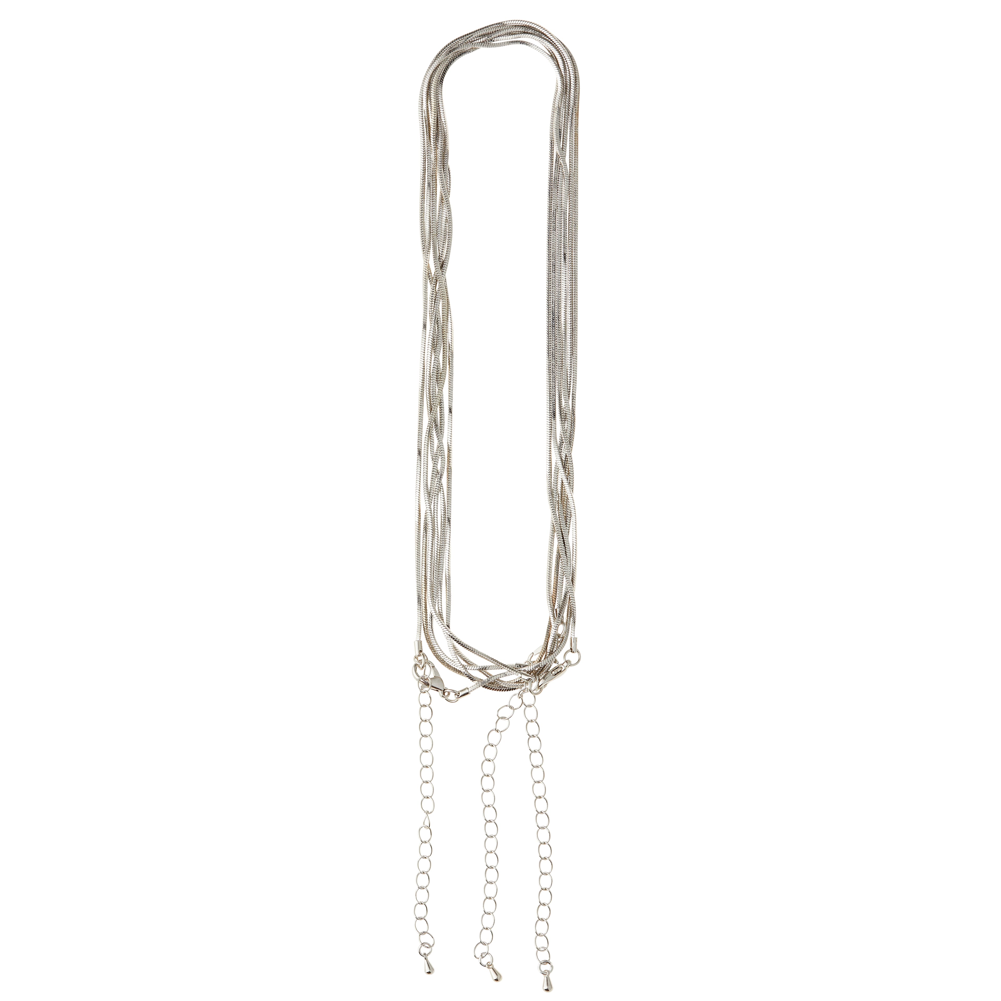 12 Packs: 3 ct. (36 total) 30" Rhodium Snake Chain Necklaces by Bead Landing™