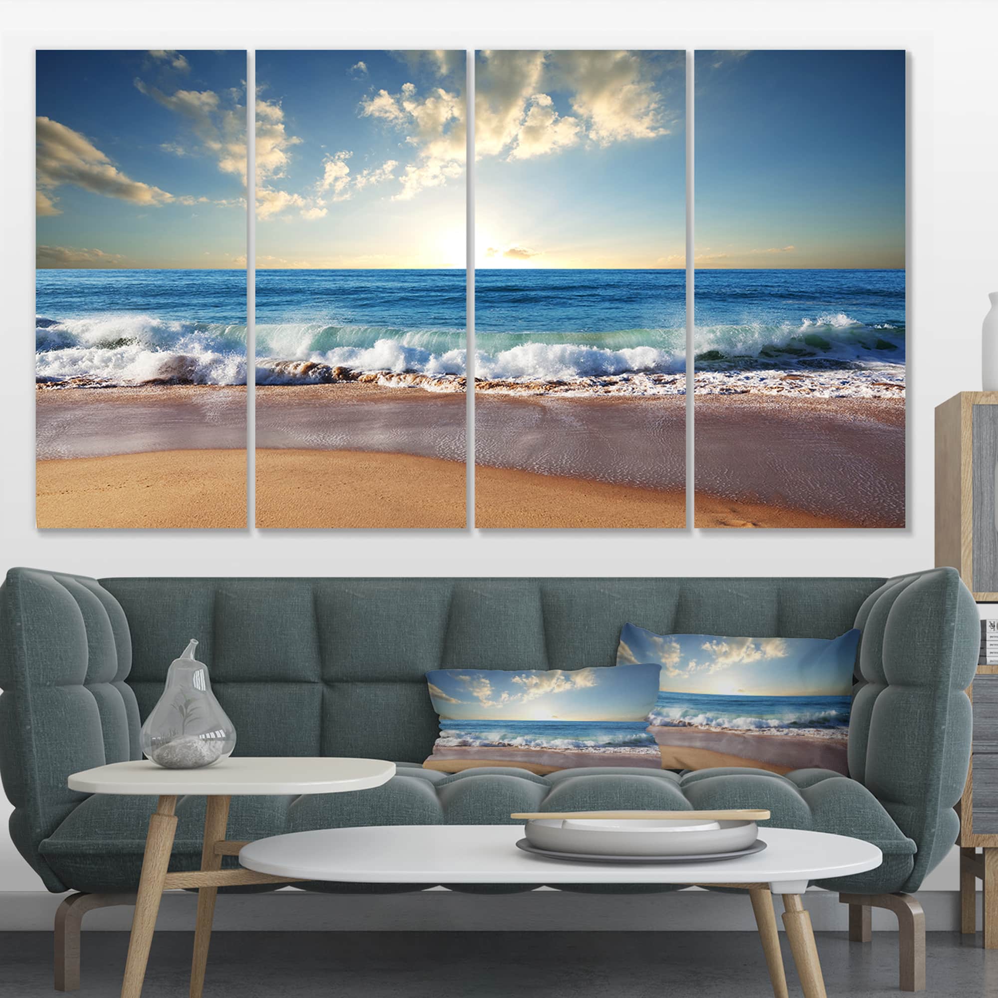 Designart - Sea Sunset - Seascape Photography Canvas Art Print
