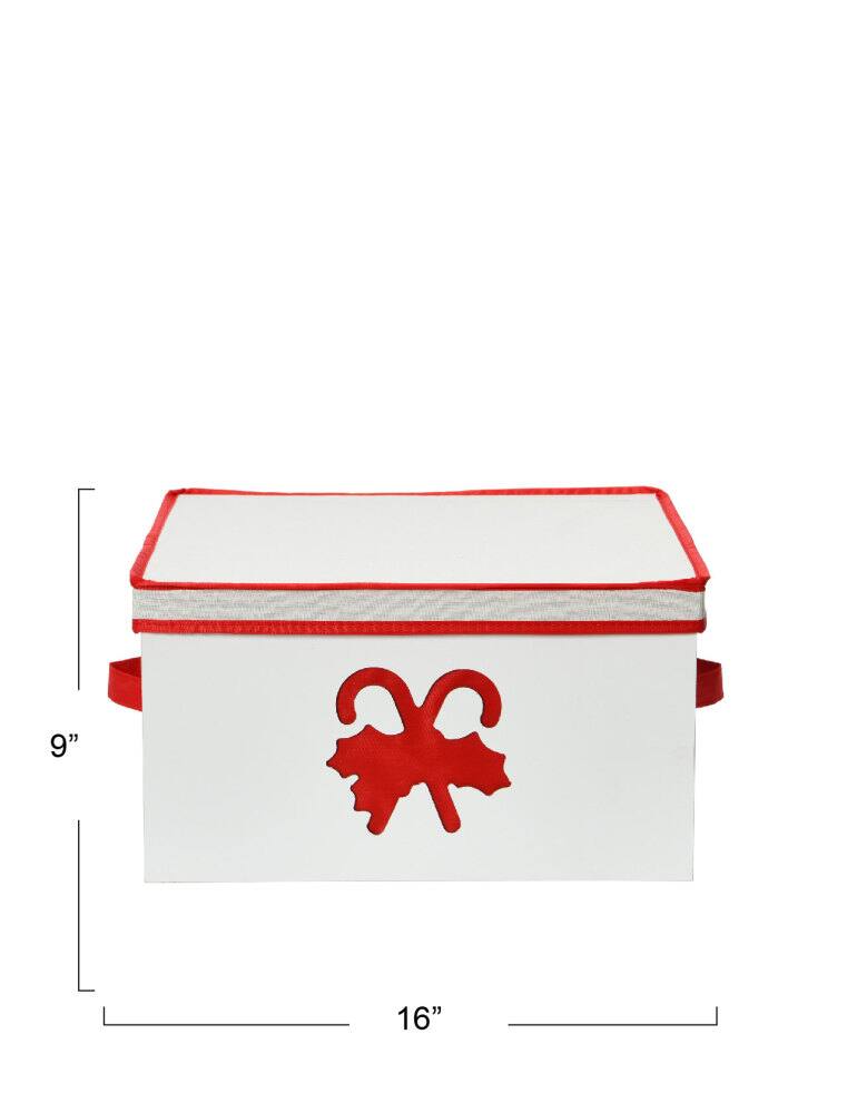 Household Essentials Red Candy Cane Storage Box