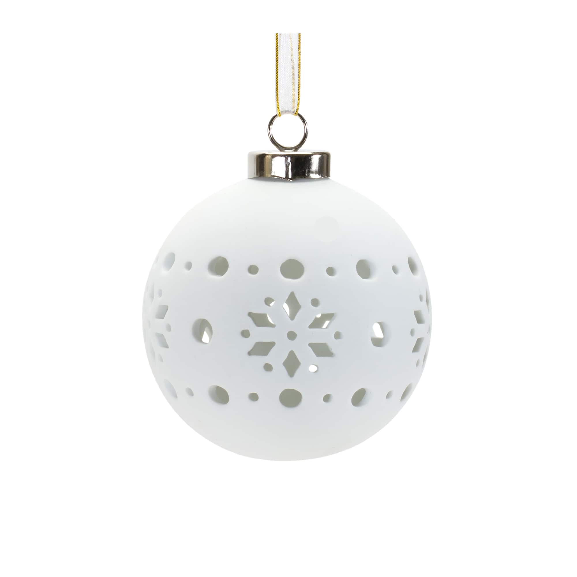 6 Pack White Onion & Ball Porcelain Ornaments
