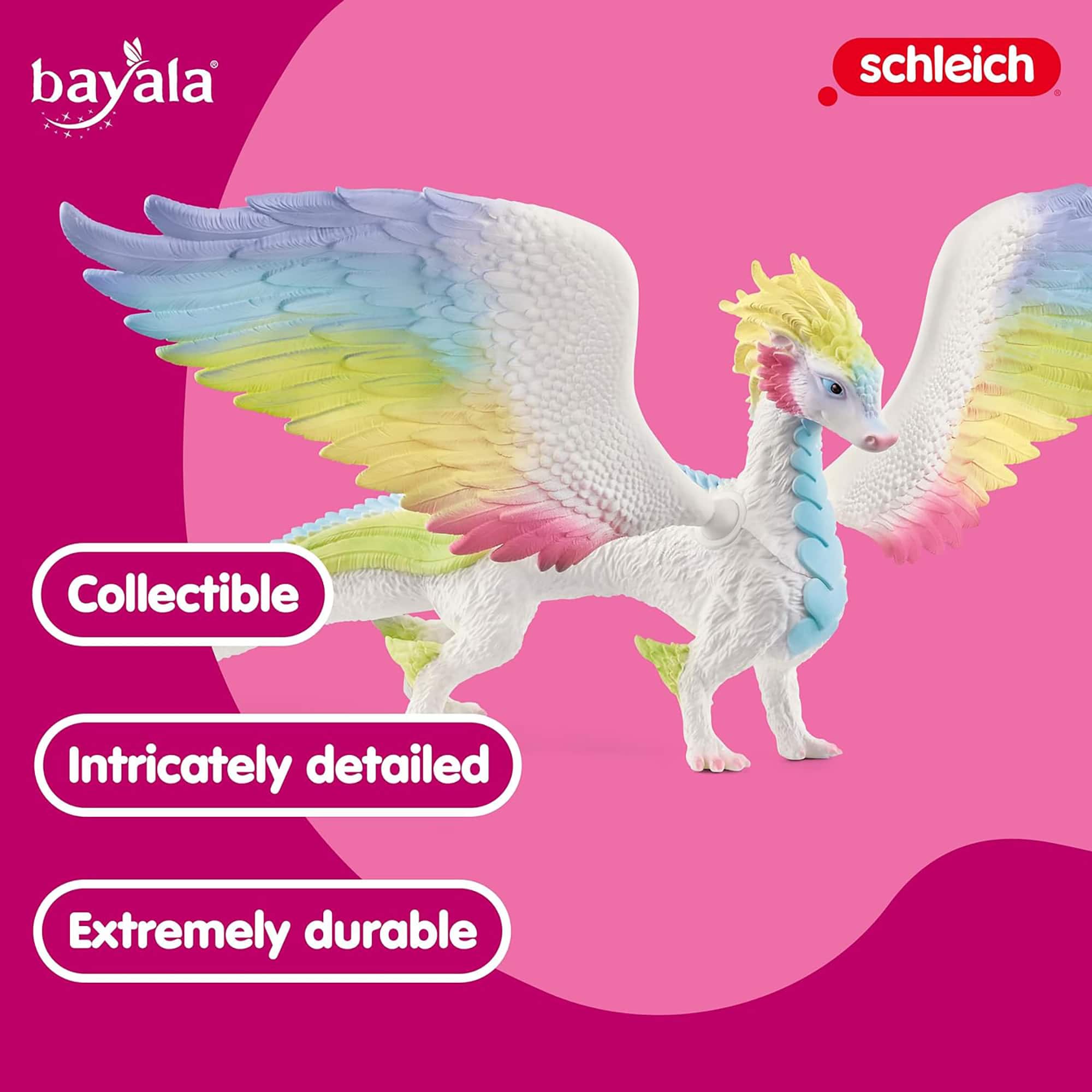 schleich® Bayala® Rainbow Dragon Collectible Figurine with 13" Wingspan