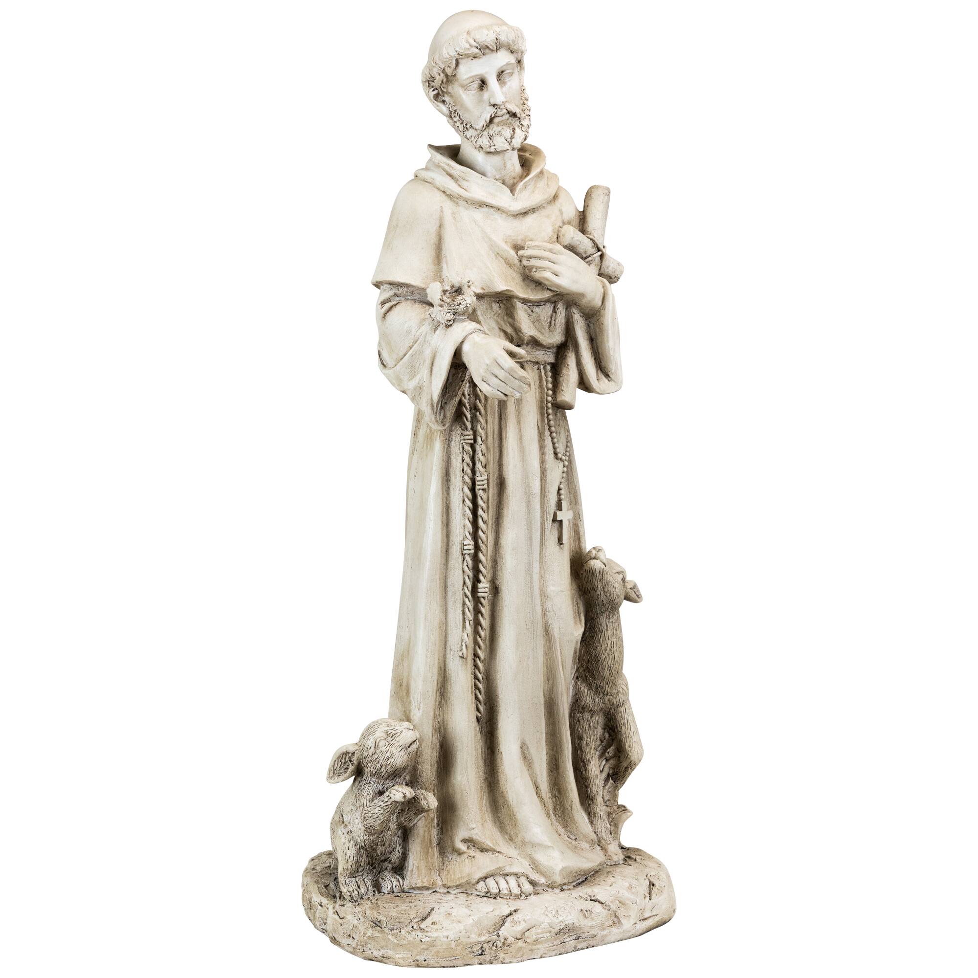 St. Francis Of Assisi with Animals Outdoor Garden Statue - 20"