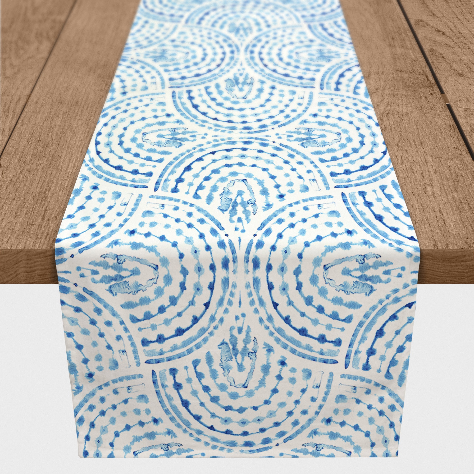Watercolor Arcs Twill Table Runner