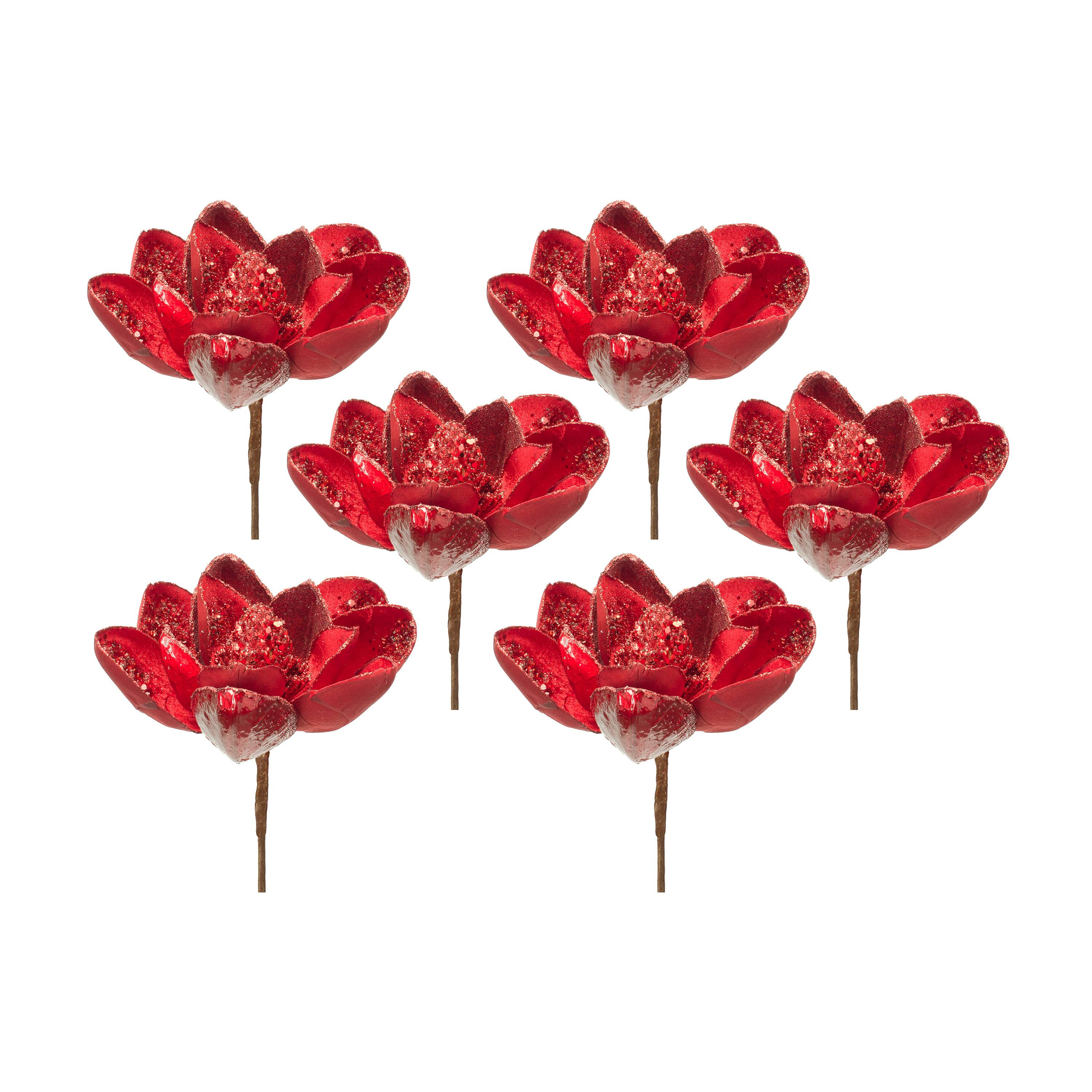 29" Red Magnolia Stem, 6ct.