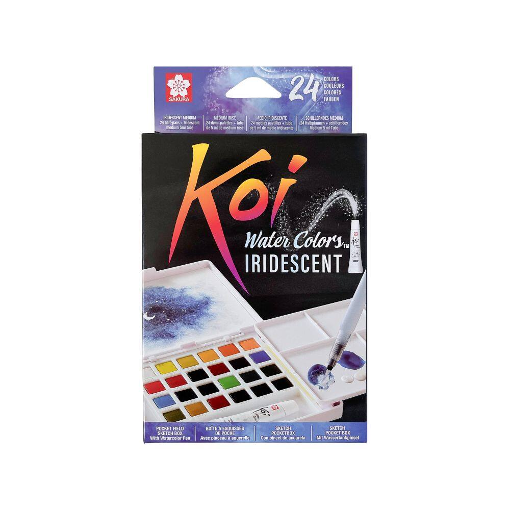Koi® Water Colors™ 24 Color Iridescent Pocket Field Sketch Box