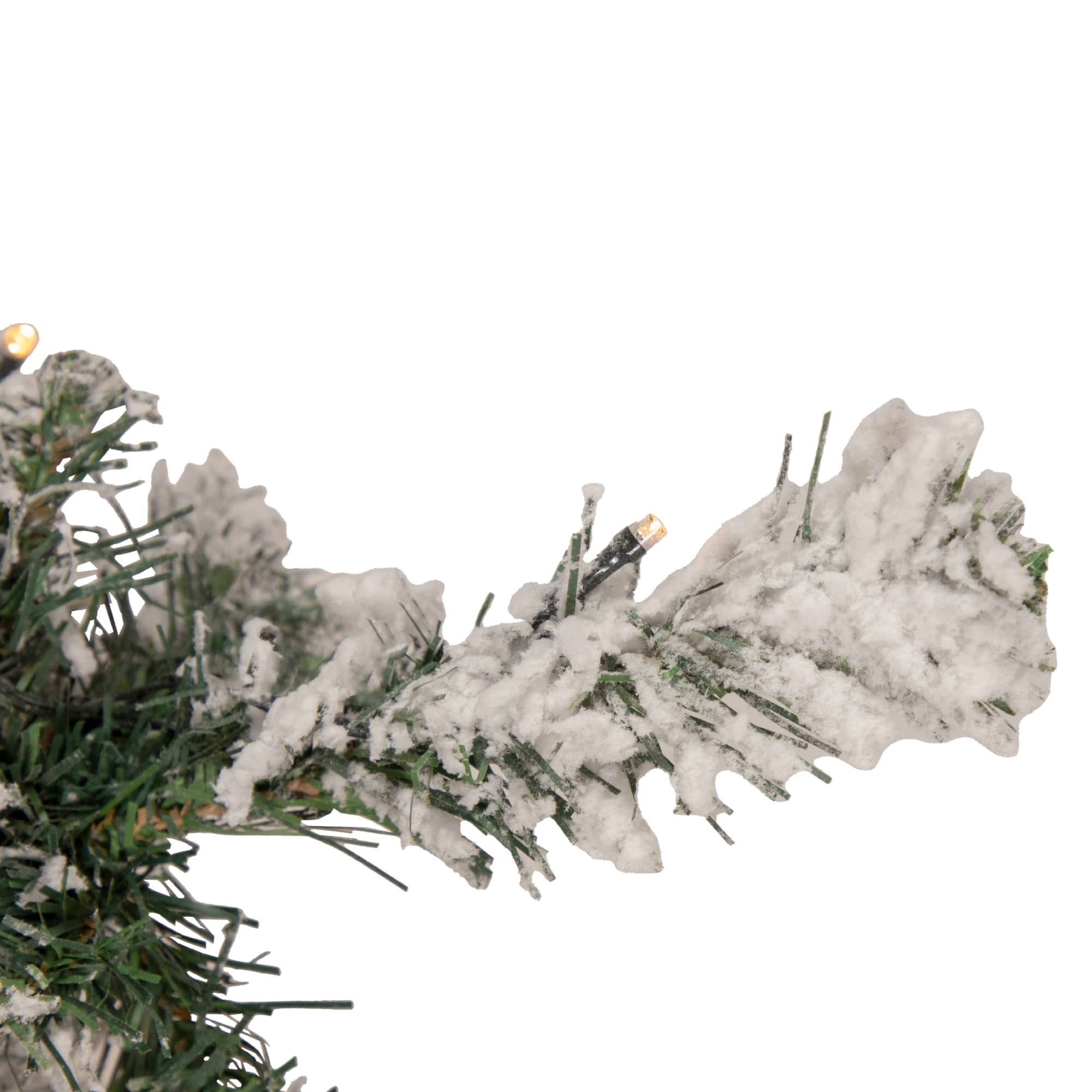 3ft. Pre-Lit Heavy Flocked Pine Artificial Christmas Tree, Warm White LED Lights