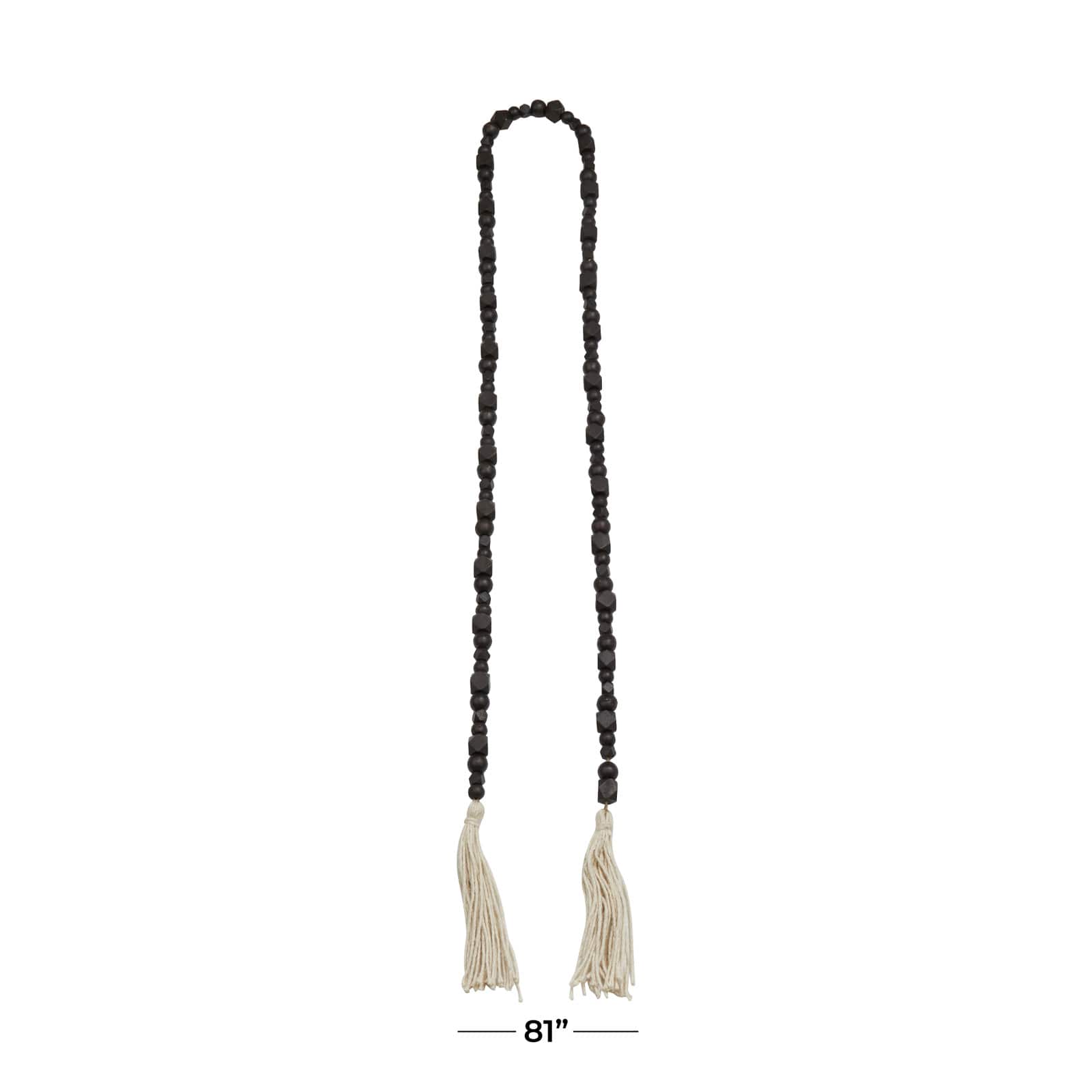 80" Geometric Wood Bead Garland with Tassels