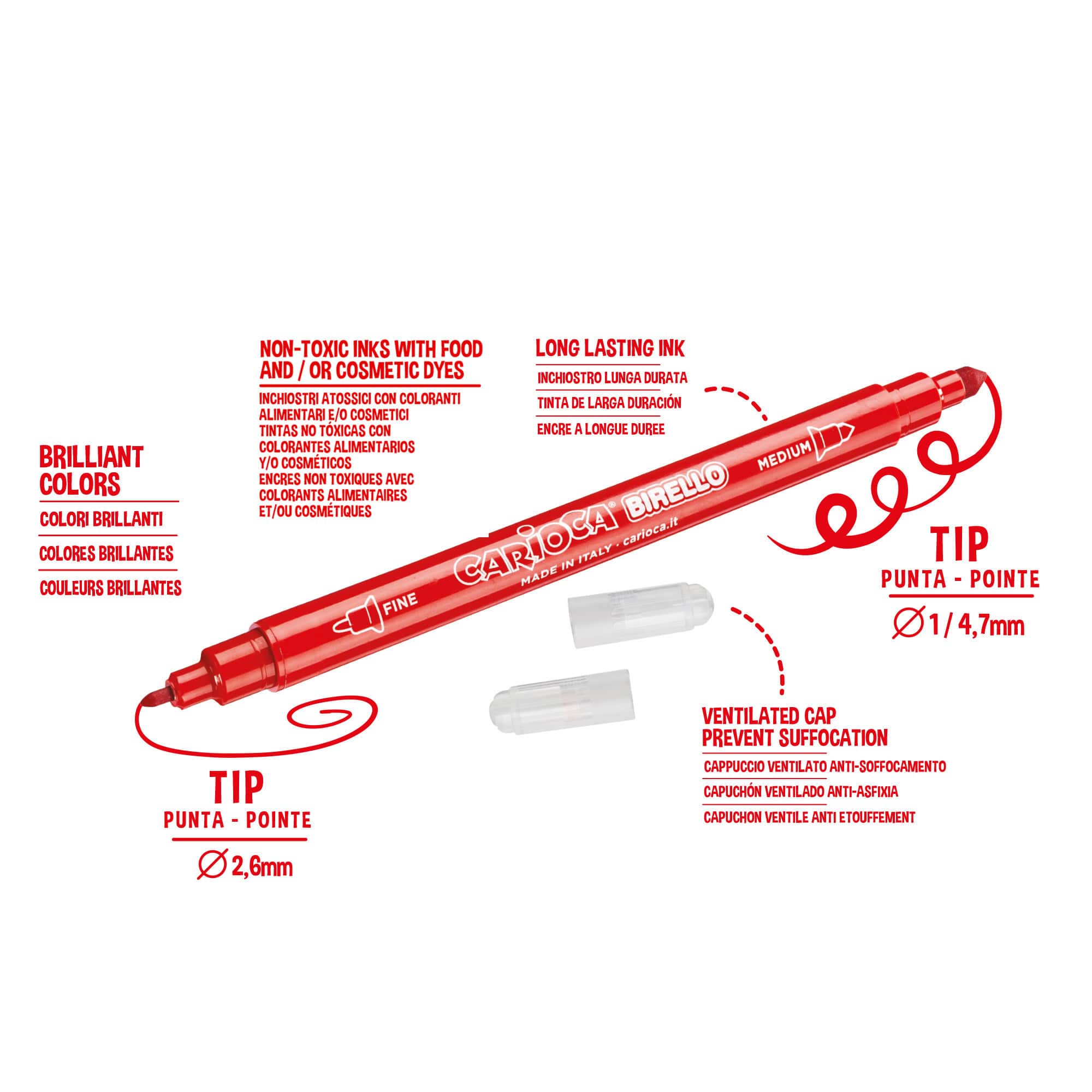 CARIOCA® Birello Washable Double Felt Tip Pen Set
