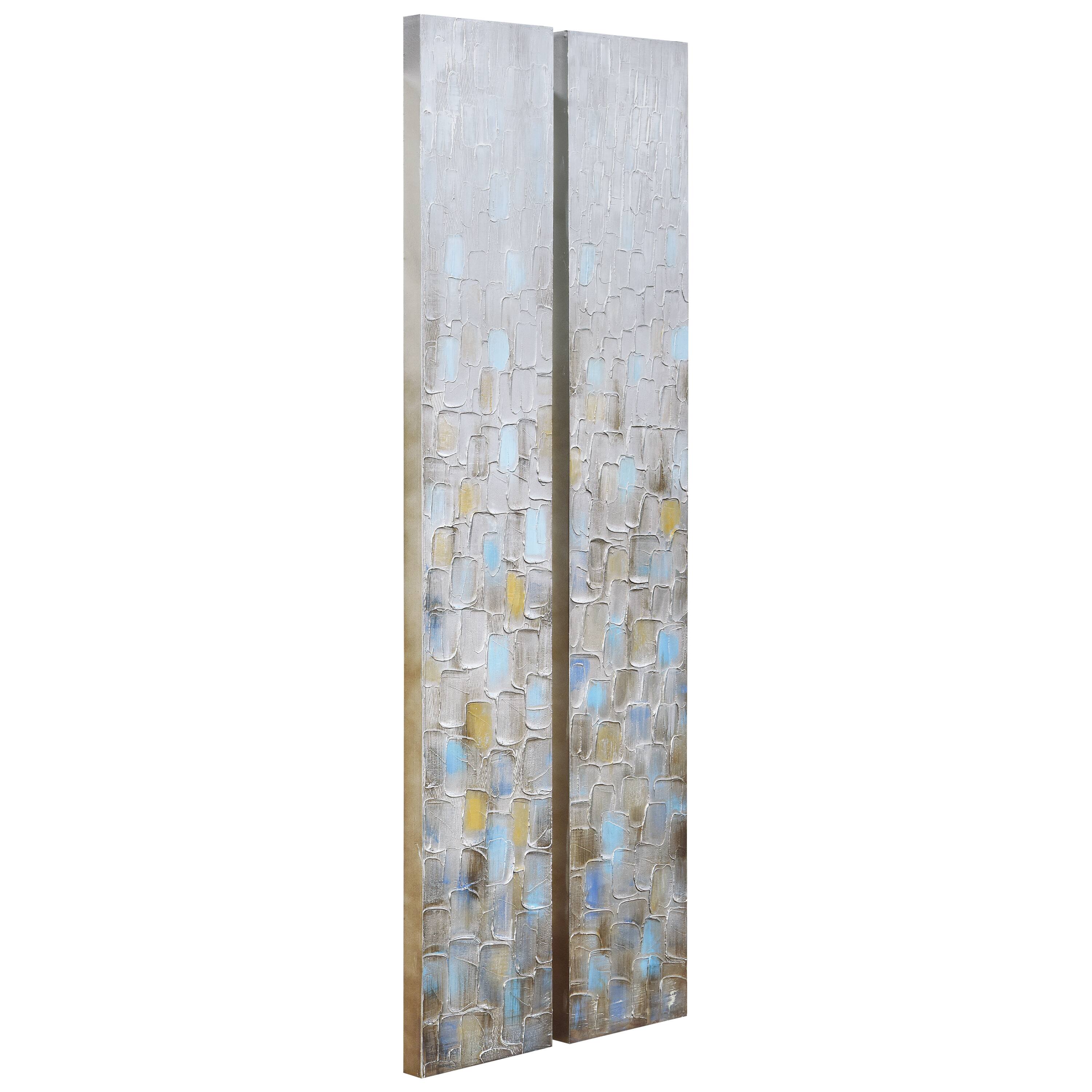 Empire Art Direct 72" x 12" Cosmopolitan Textured & Metallic Hand Painted Canvas Wall Art, 2ct.