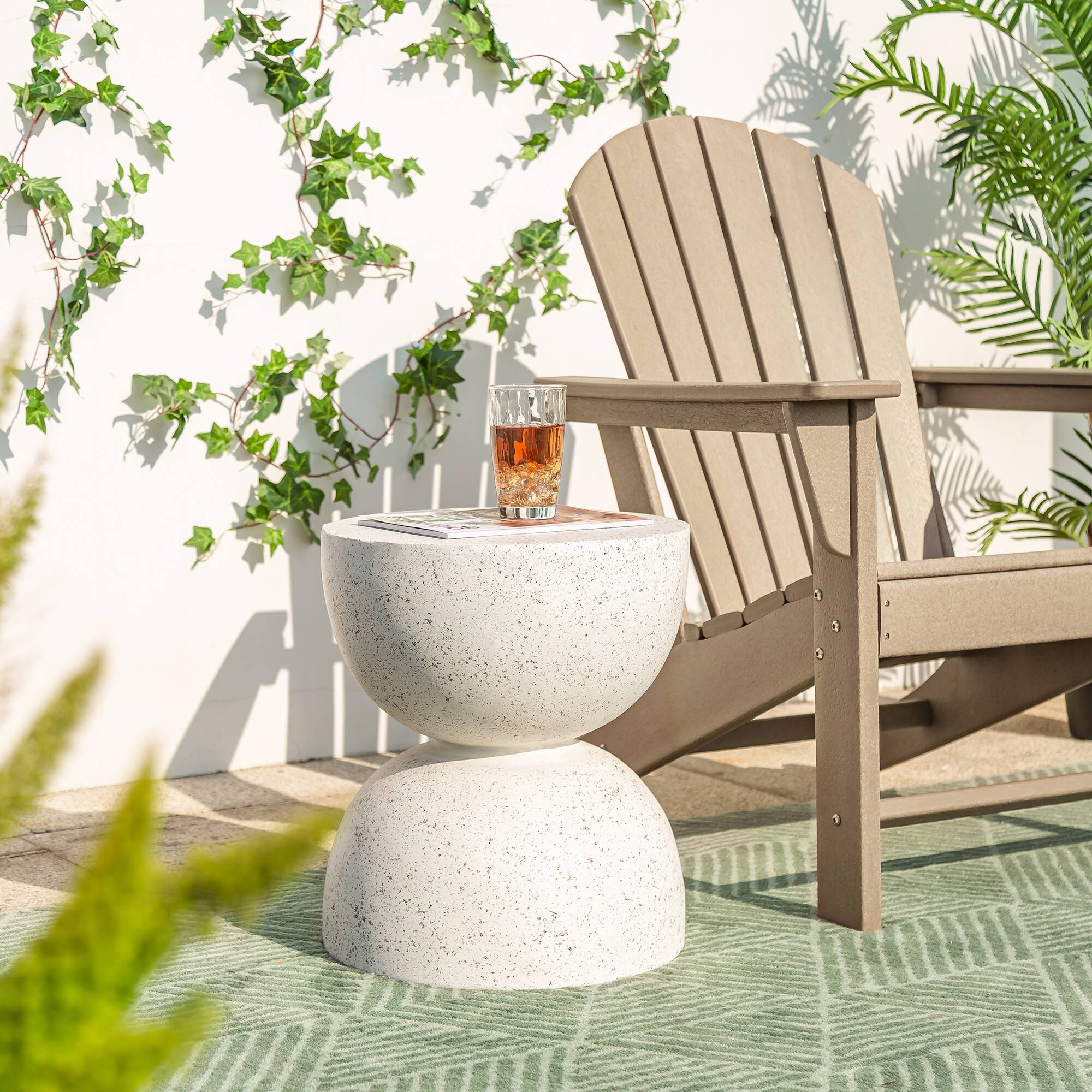 Glitzhome® 18" Multi-Functional Terrazzo Garden Stool