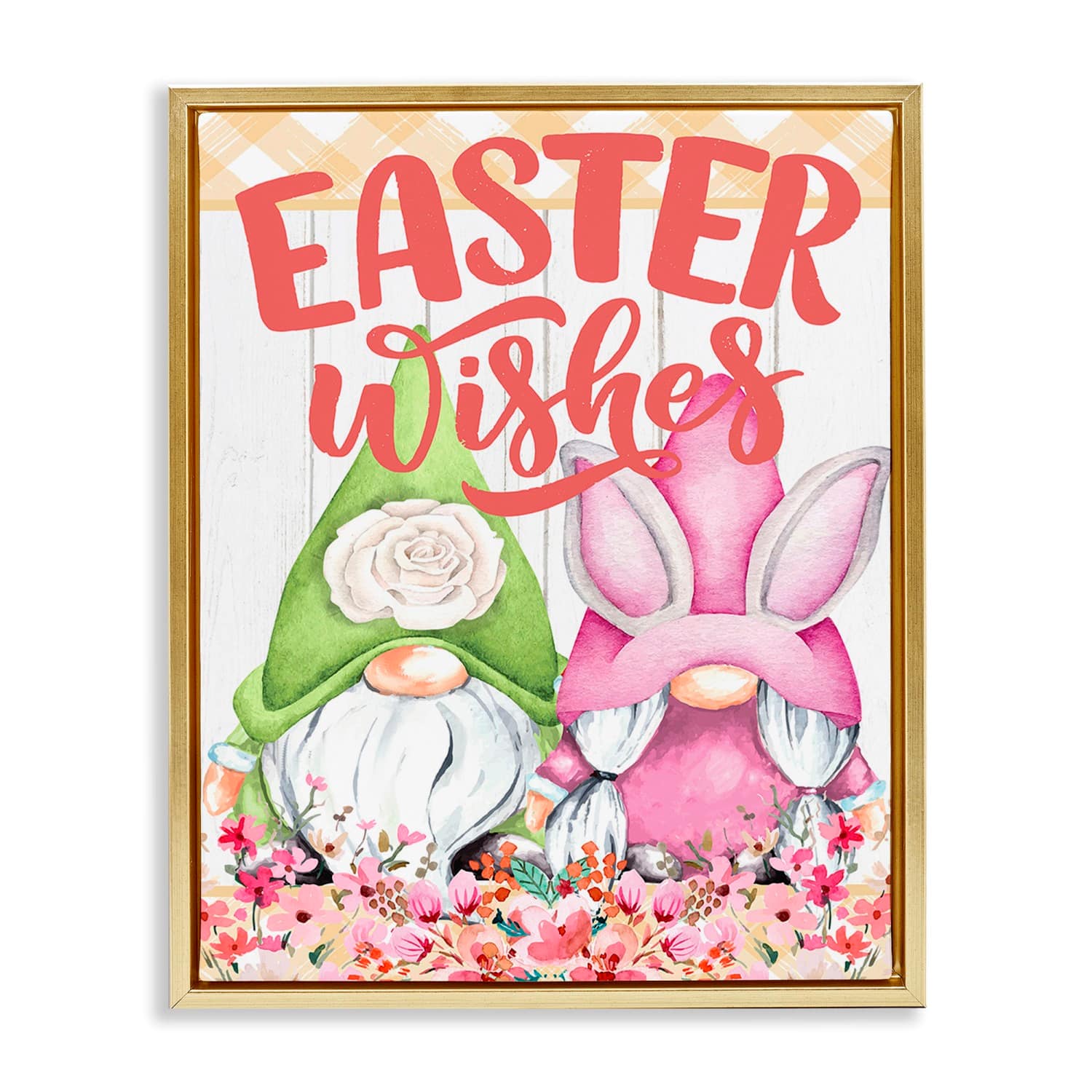 Stupell Industries Easter Wishes Gnomes Floater Framed Art