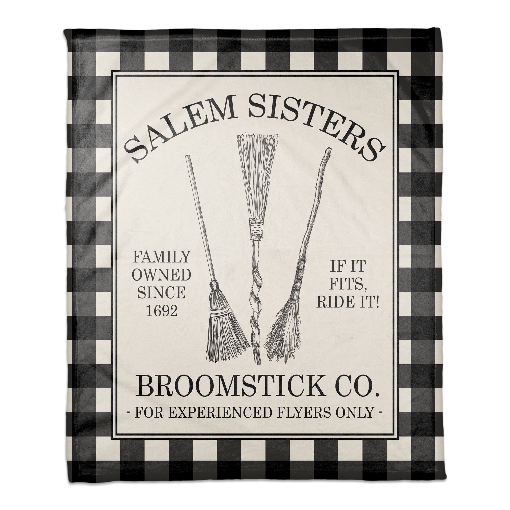 Salem Sisters Broomstick Co. Coral Fleece Blanket