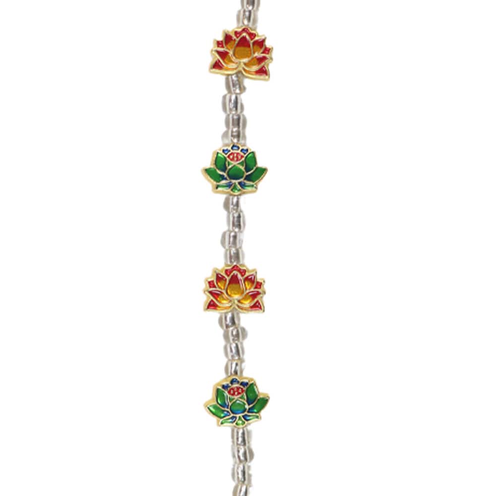 Enameled Metal Lotus Flower Beads, 8ct. by Bead Landing™