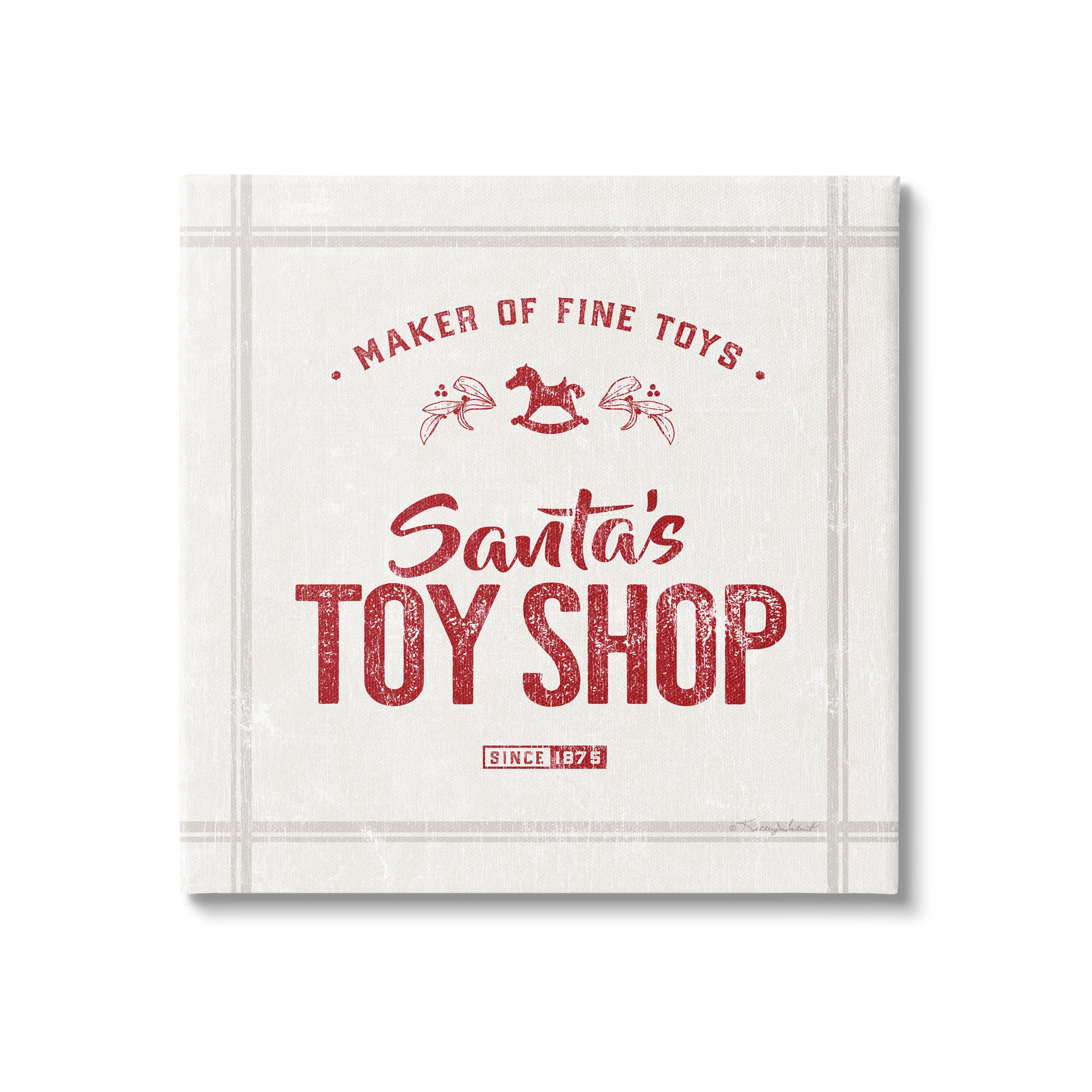 Stupell Industries Santa's Toy Shop Vintage Sign Canvas Wall Art