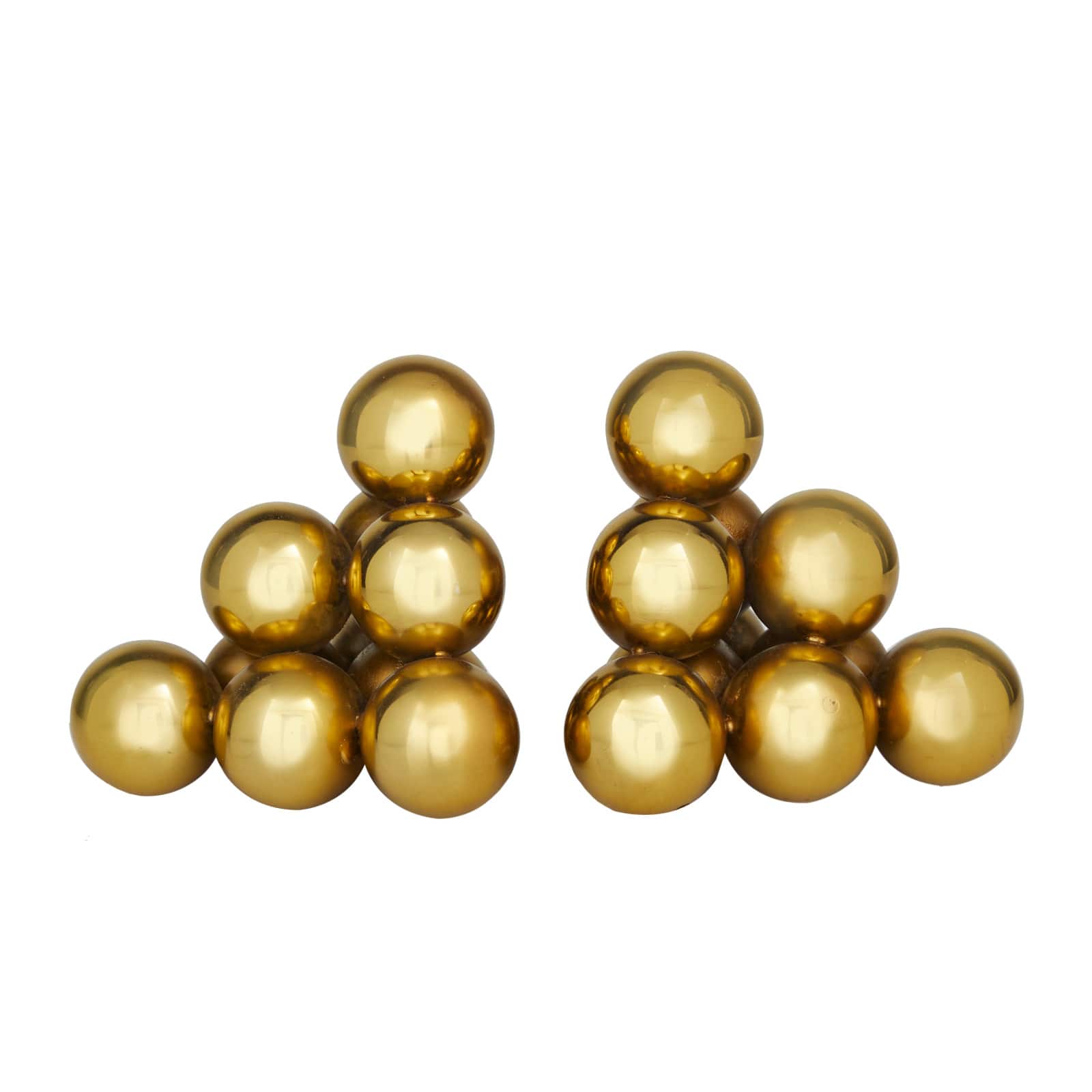 5" Gold Stainless Steel Stacked Orb Bookends Set