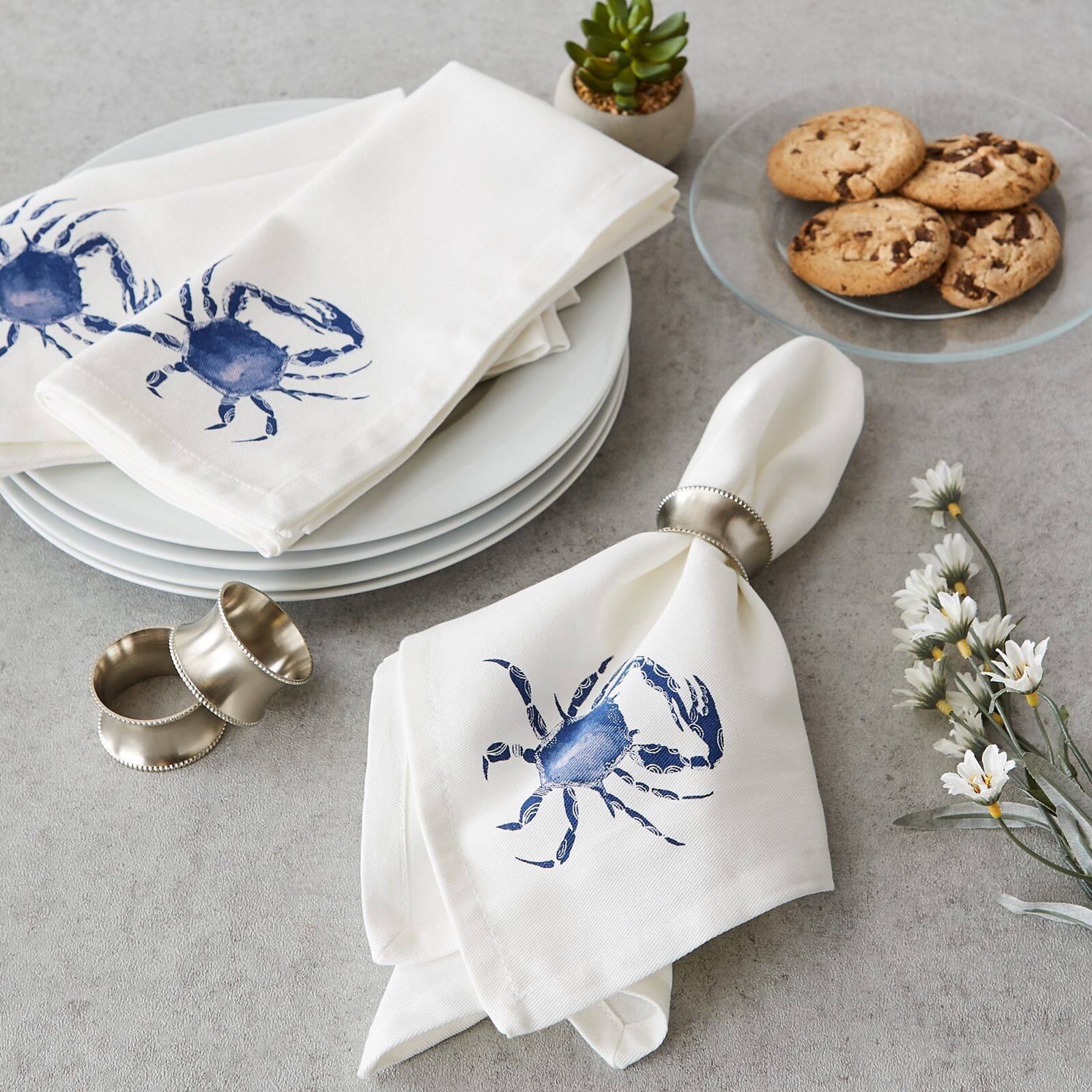 DII® Blue Crab Cloth Dinner Napkins, 6ct.