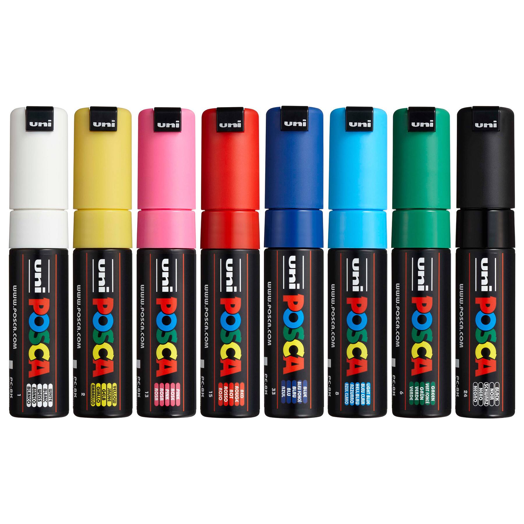 uni® POSCA® 8mm Broad Chisel Tip Paint Marker Set