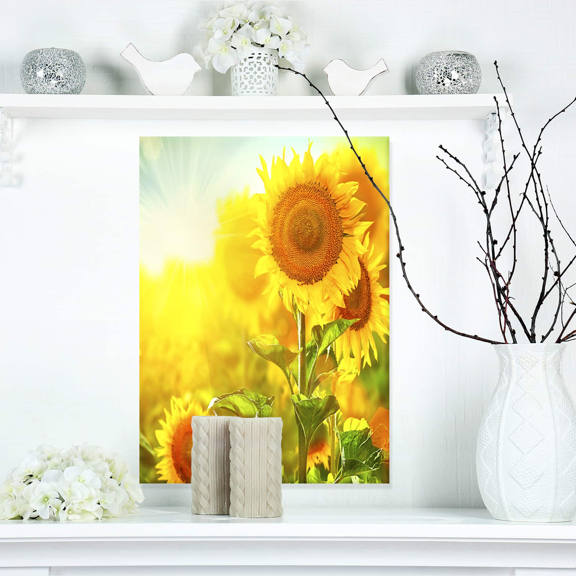 Designart - Bright Sunflowers Blooming on Field