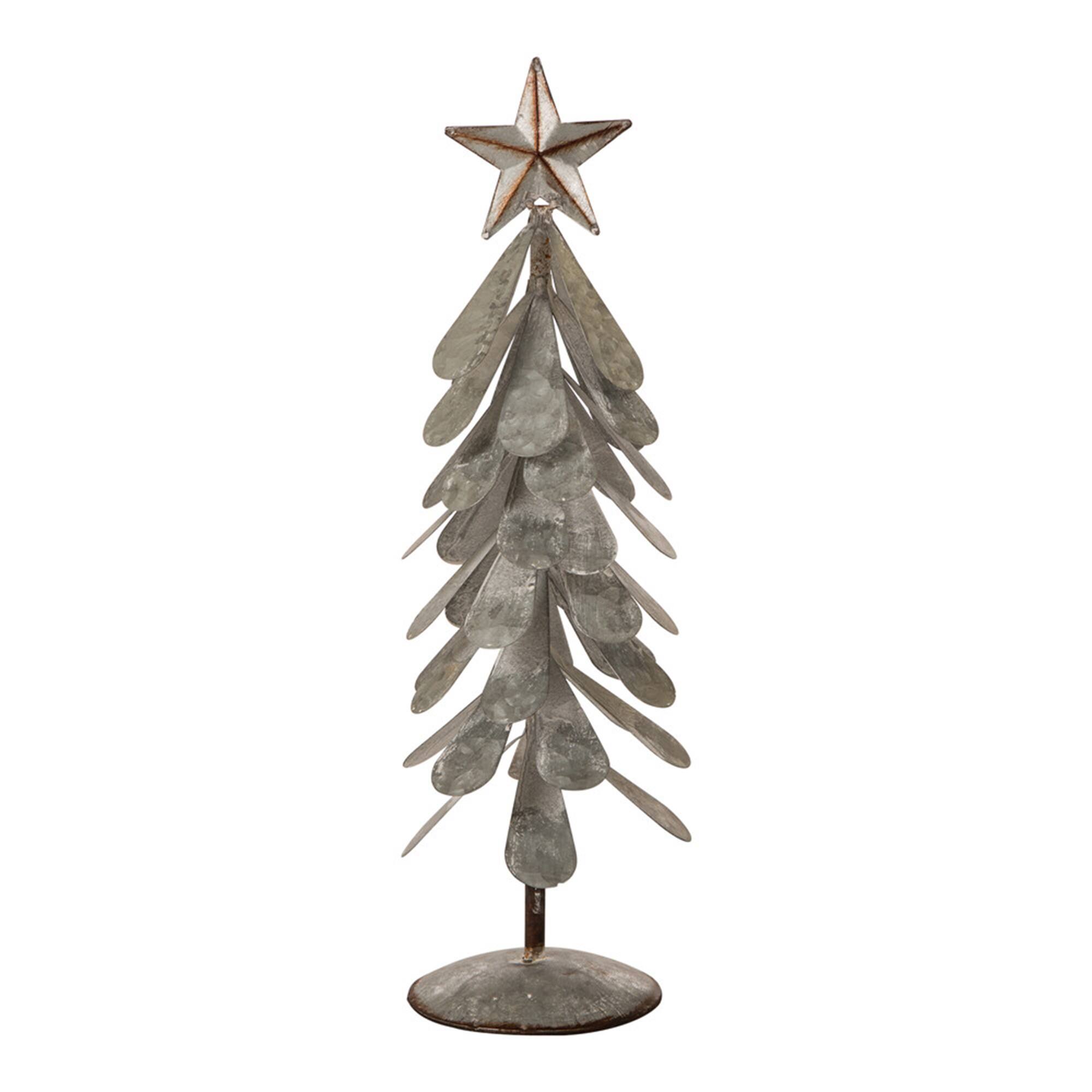 Glitzhome® Galvanized Metal Christmas Tree Table Décor Set