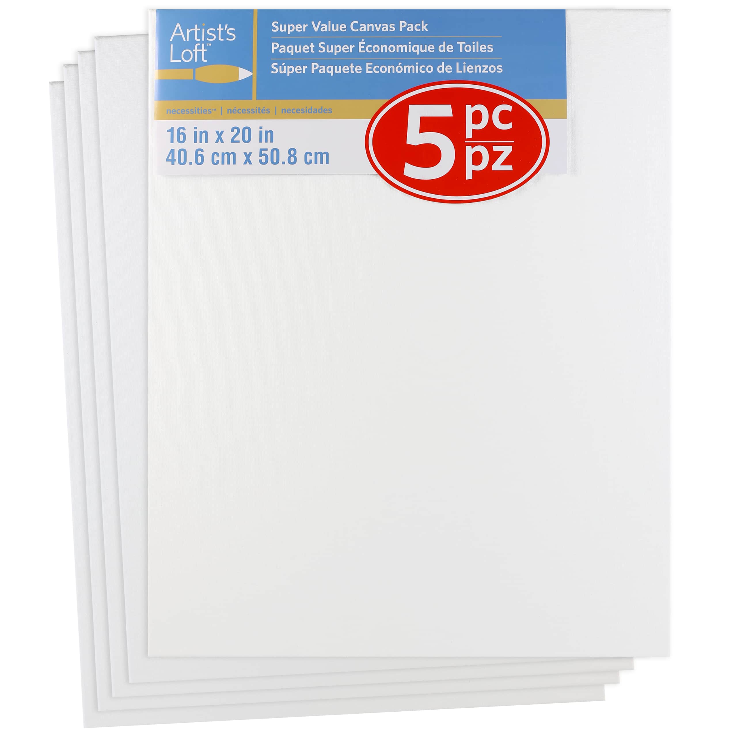 4 Packs: 5 ct. (20 total) 16" x 20" Super Value Canvas by Artist's Loft®