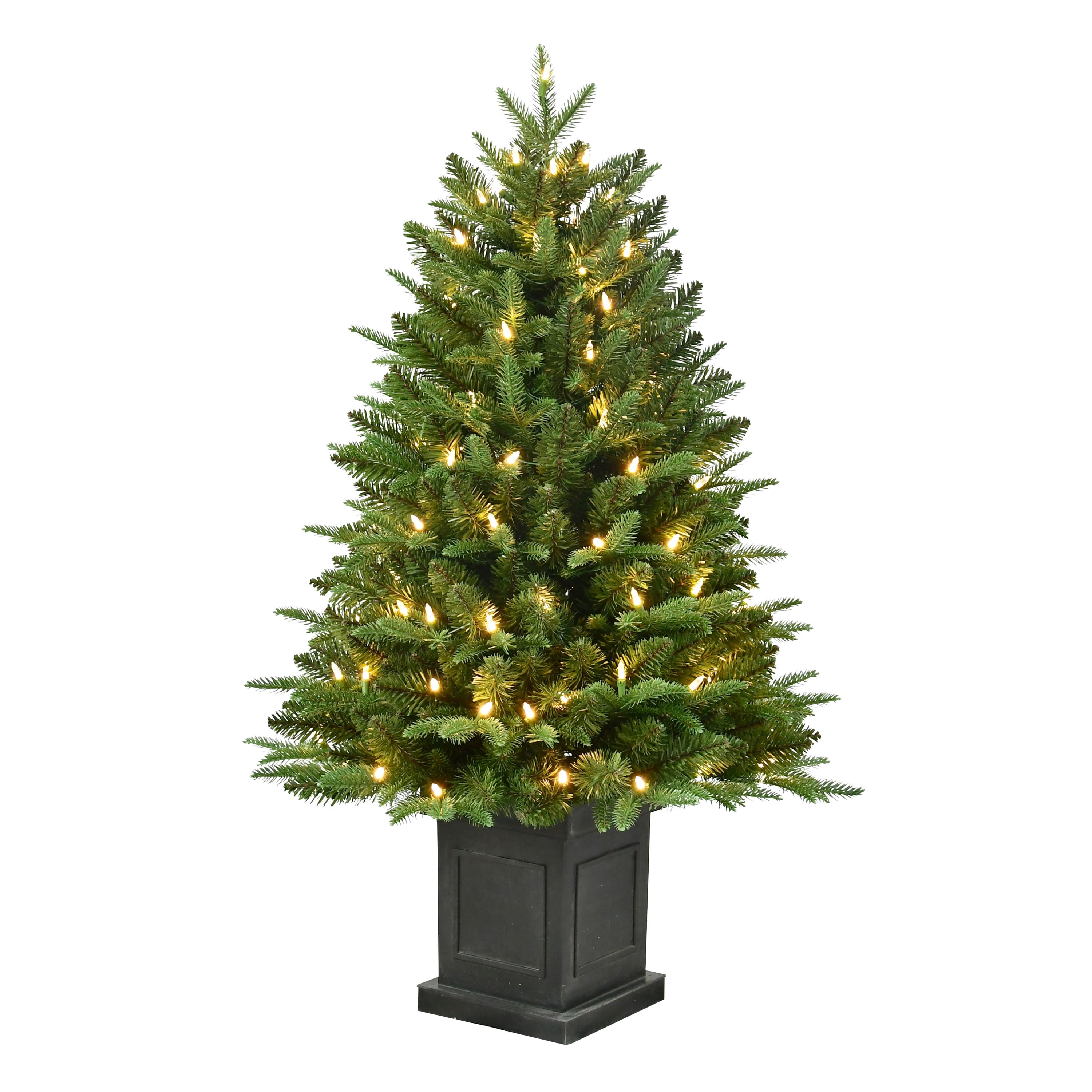 Puleo International 4ft. Pre-Lit Fraser Fir Potted Artificial Christmas Tree