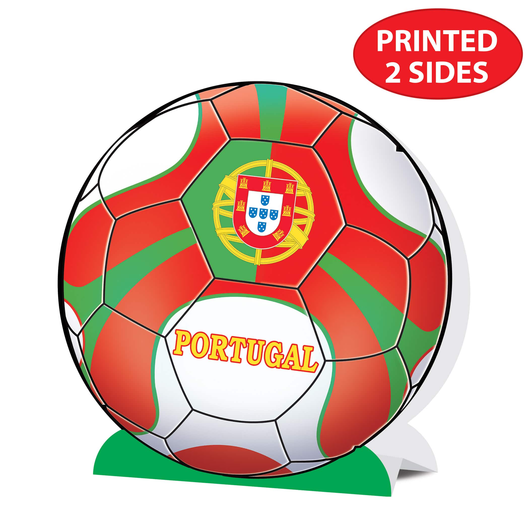 9.25" Portugal 3D Soccer Ball Centerpieces, 2ct.