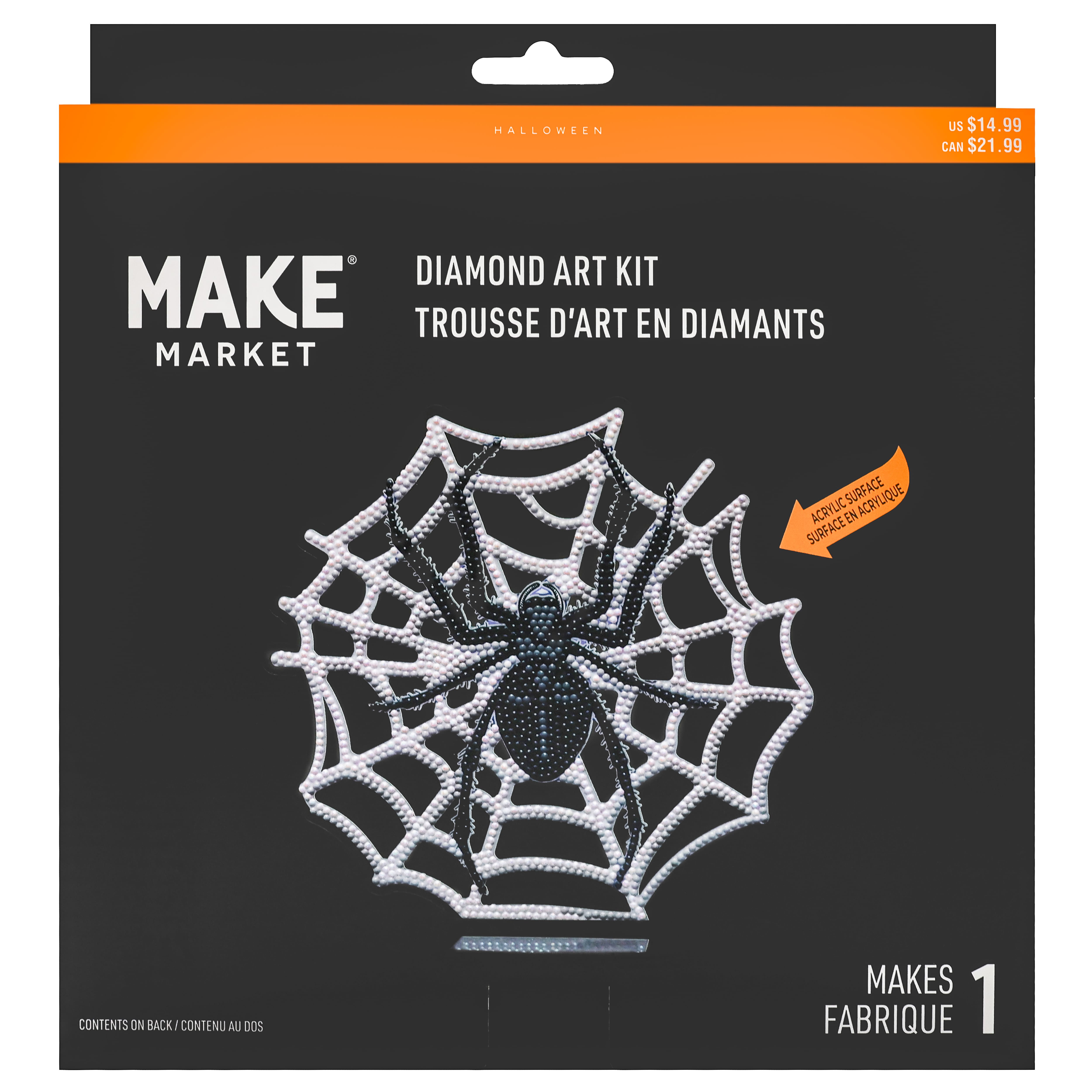 8" Spider Web Acrylic Surface Diamond Art Kit with Stand by Make Market®