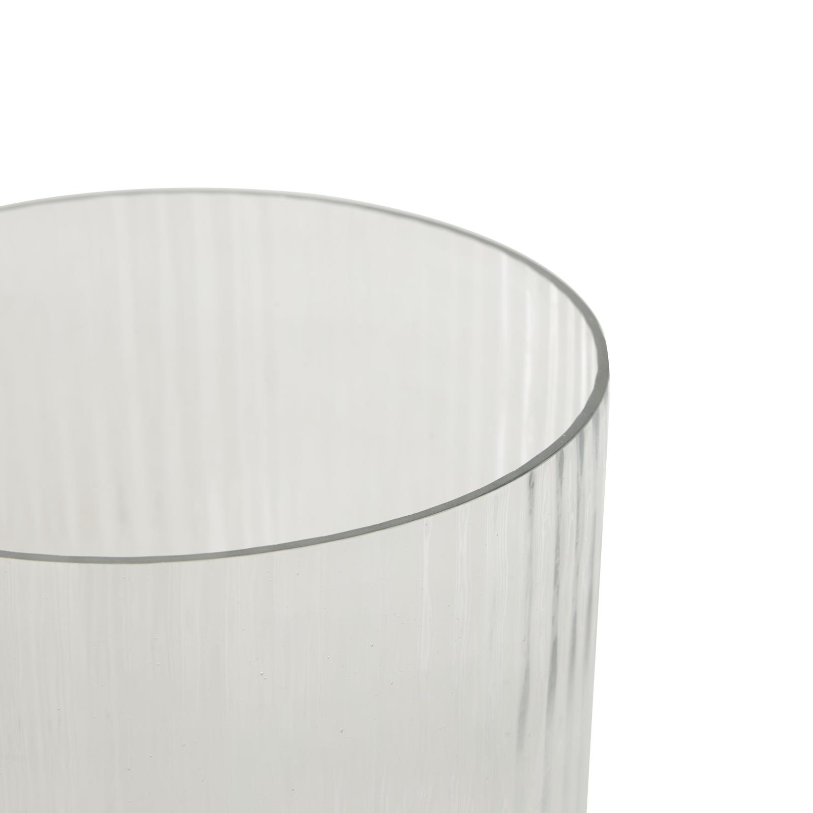 Clear Glass Ribbed Fluted Decorative Candle Holder with Elevated Base
