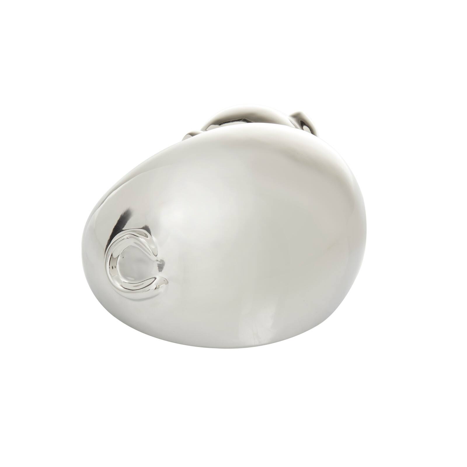 CosmoLiving by Cosmopolitan Silver Porcelain Contemporary Sculpture, 5" x 13" x 9"