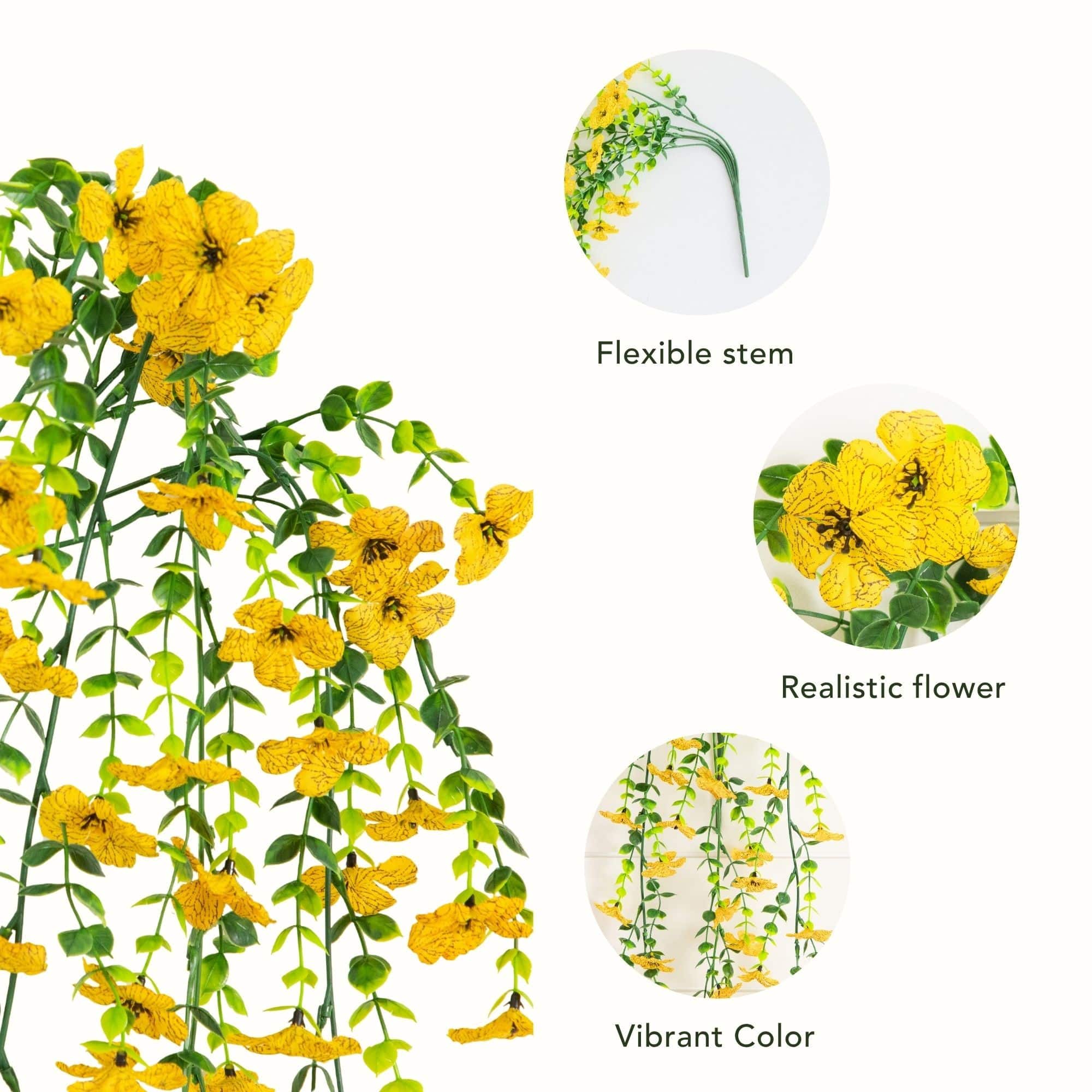 30" UV Resistant Artificial Daisy Hanging Bushes, 6ct.