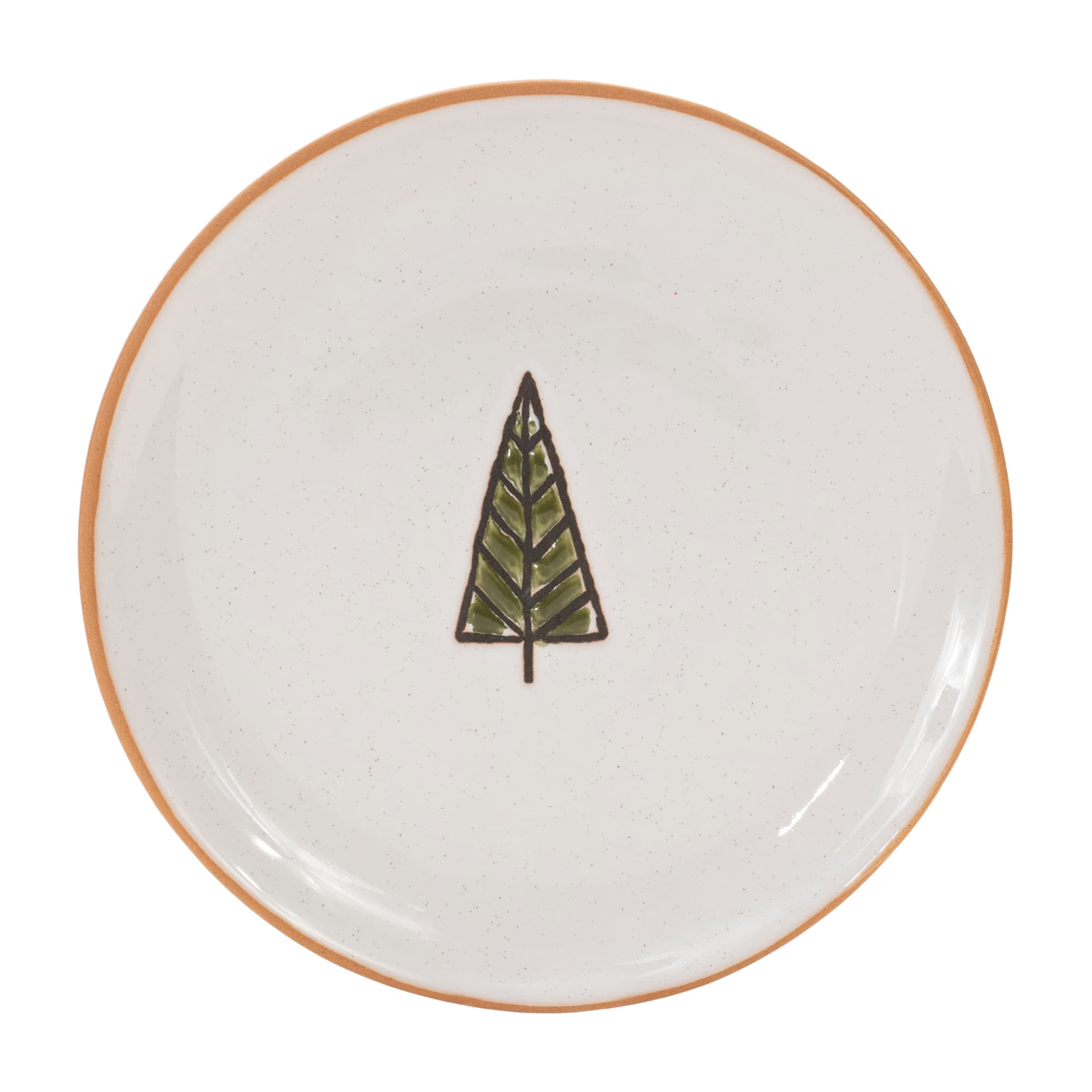 Ceramic Pine Tree Plate, Set of 4