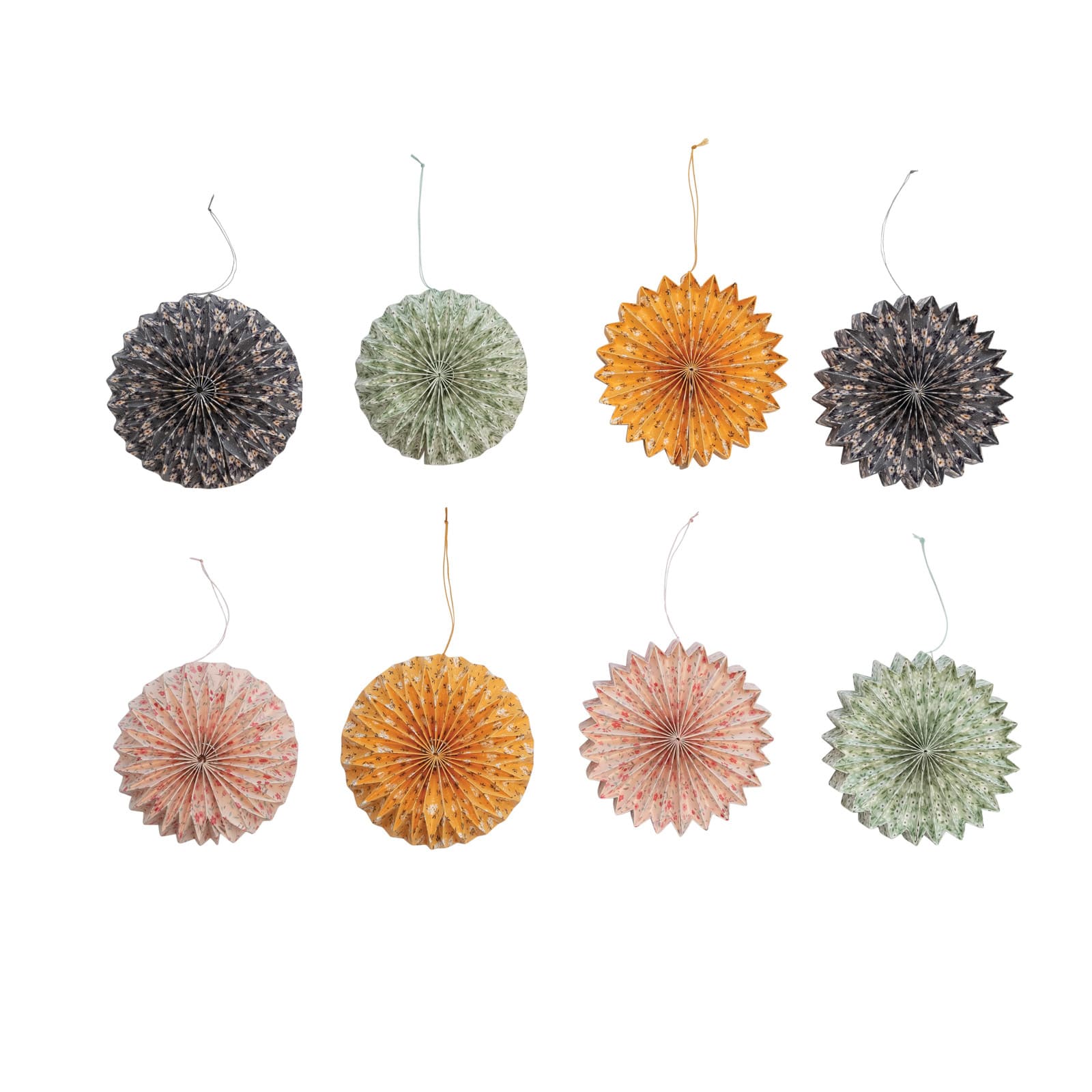 Hello Honey® 5" Chintz Handmade Recycled Paper Pinwheel Ornament Set