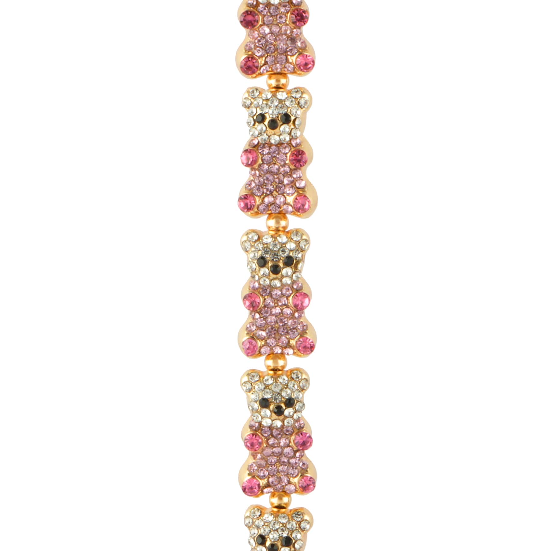 16mm Gold & Rhinestone Metal Bear Beads, 7ct. by Bead Landing™