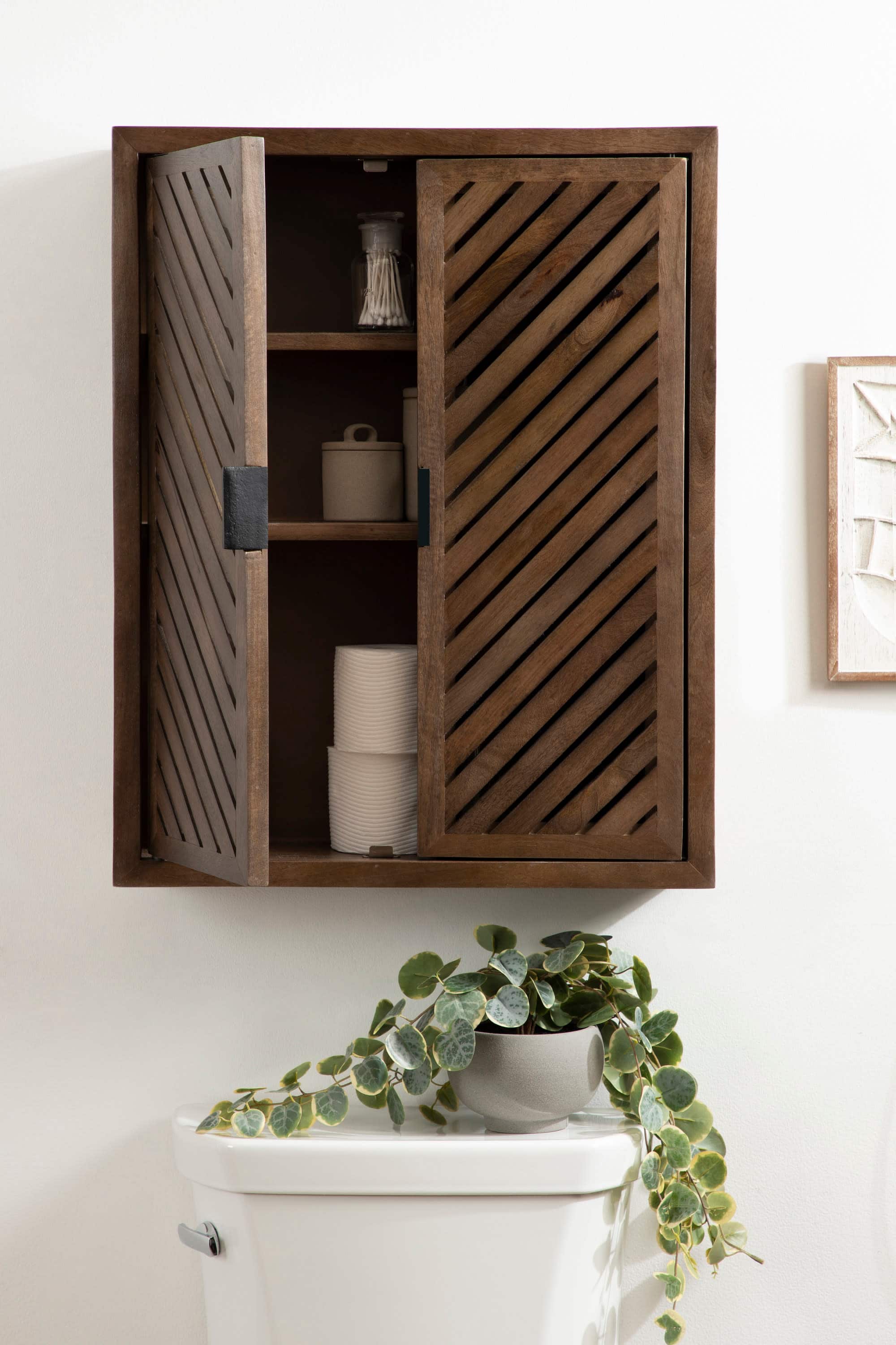 Kate and Laurel Mezzeta Tall Wood Bath Cabinet