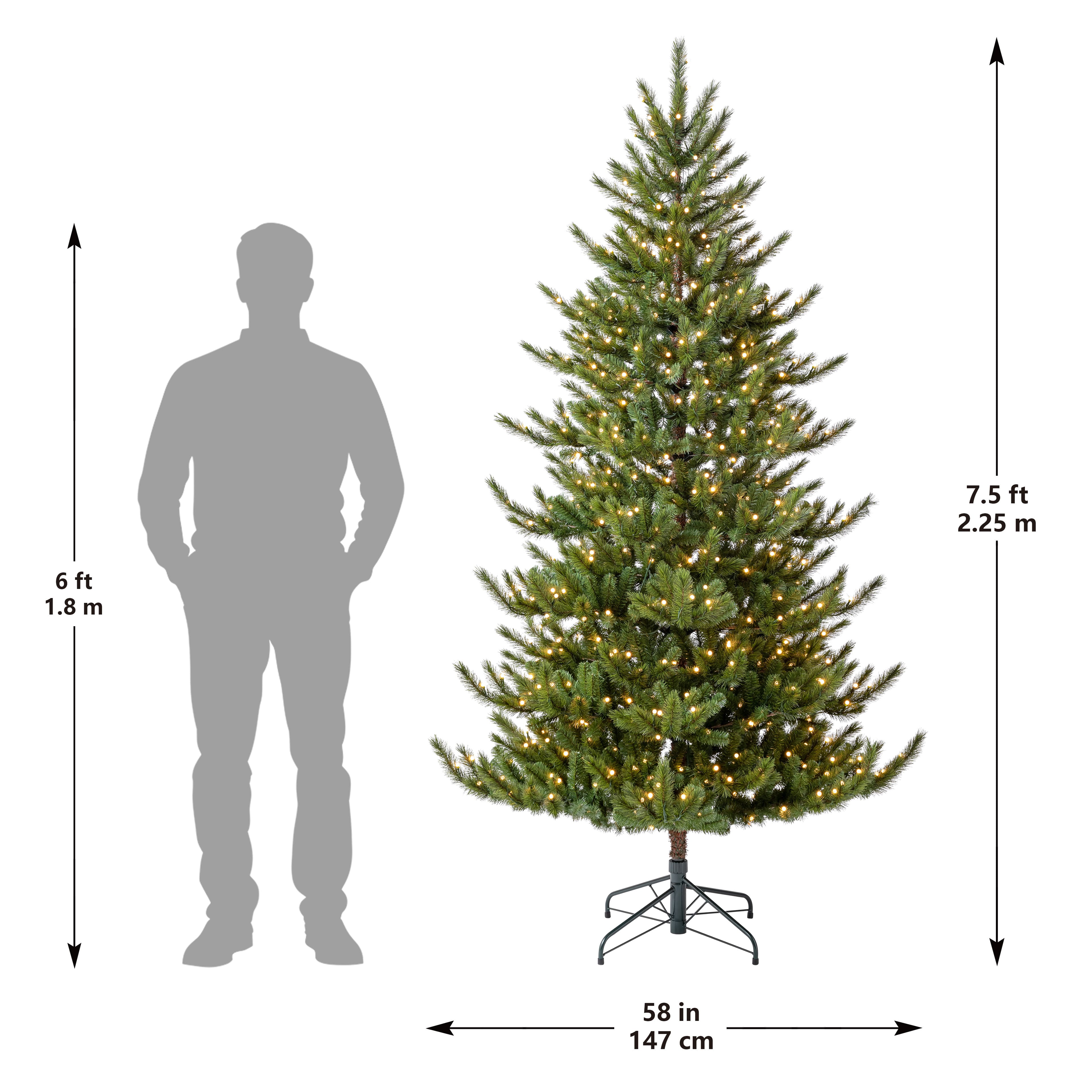 7.5ft. Pre-Lit Sugar Plum Pine Artificial Christmas Tree, LumaDazzle® Colour Changing Twinkle G9 LED Lights by Ashland®