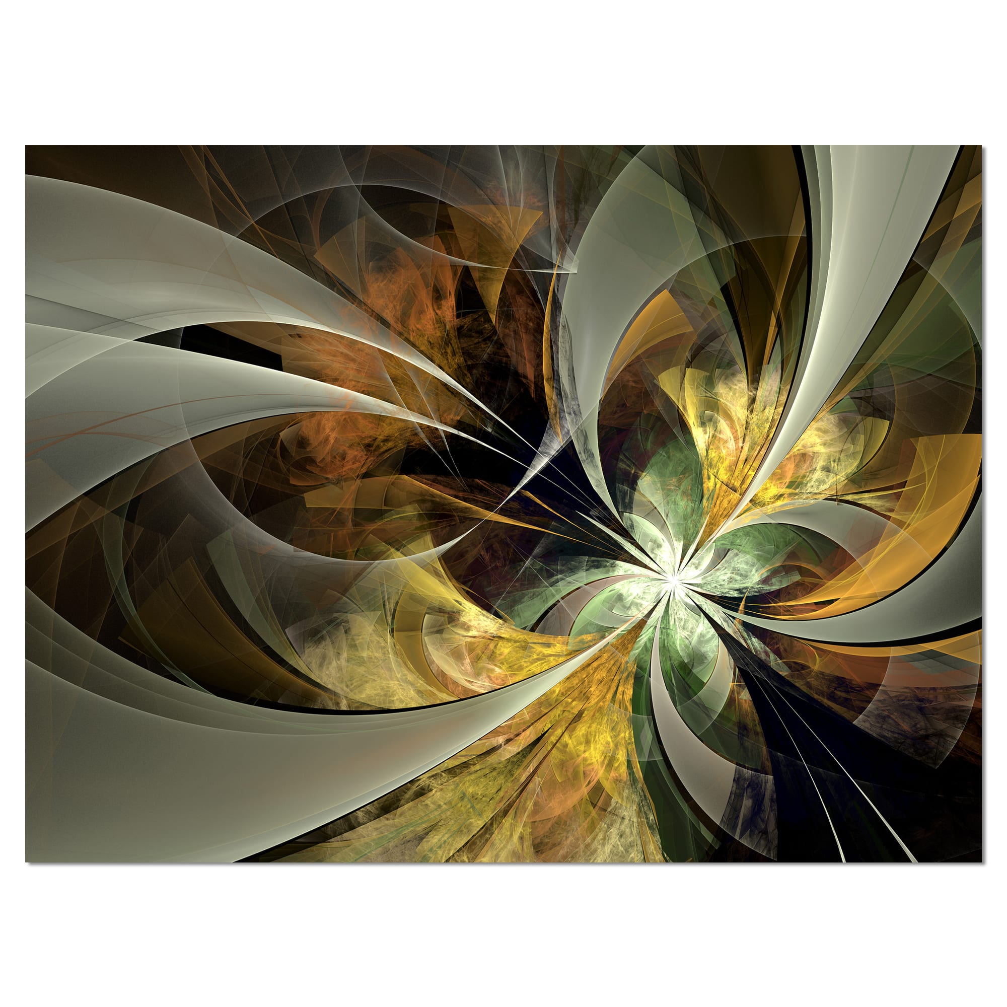Designart - Symmetrical Gold Fractal Flower