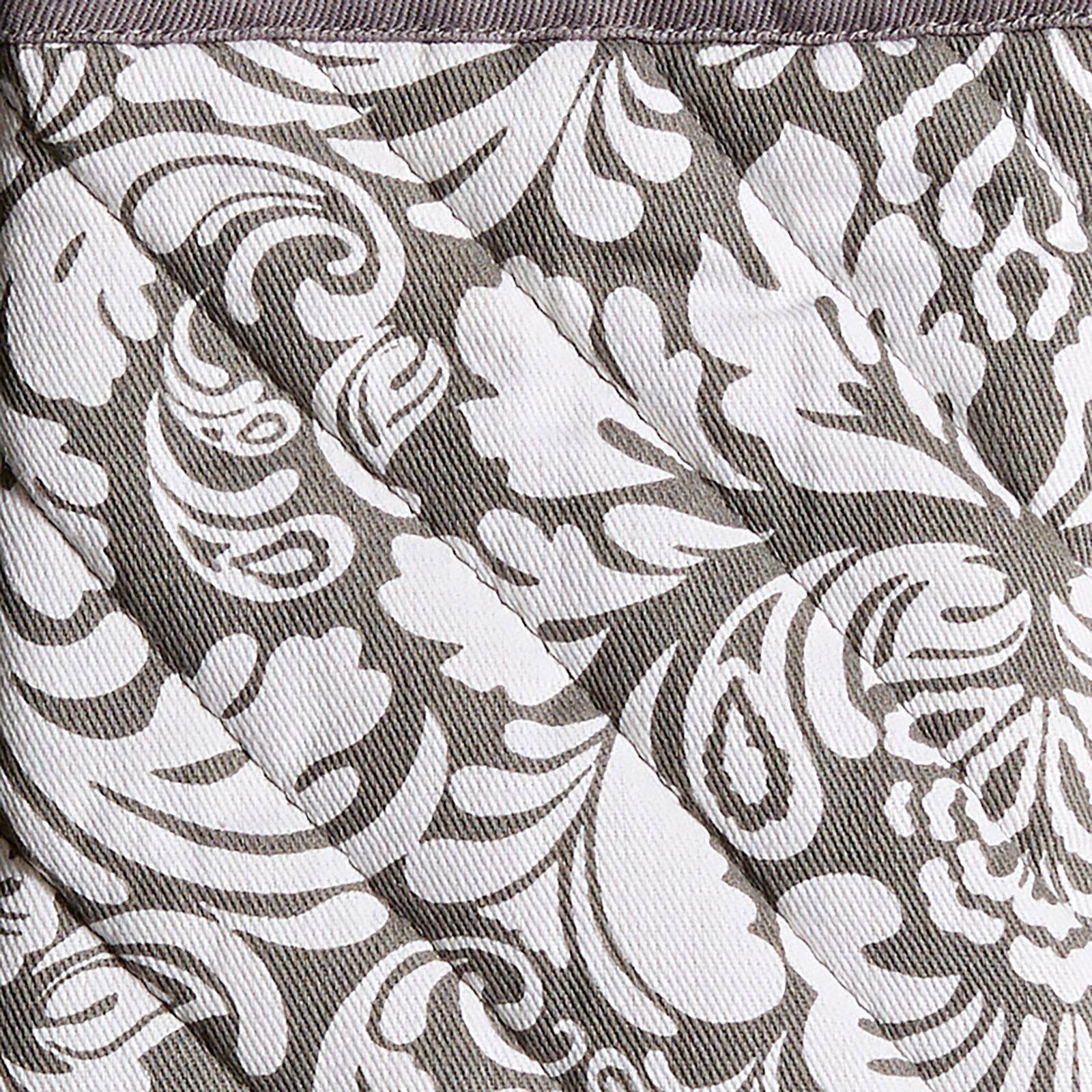DII® Gray Damask Oven Mitt & Potholder Set