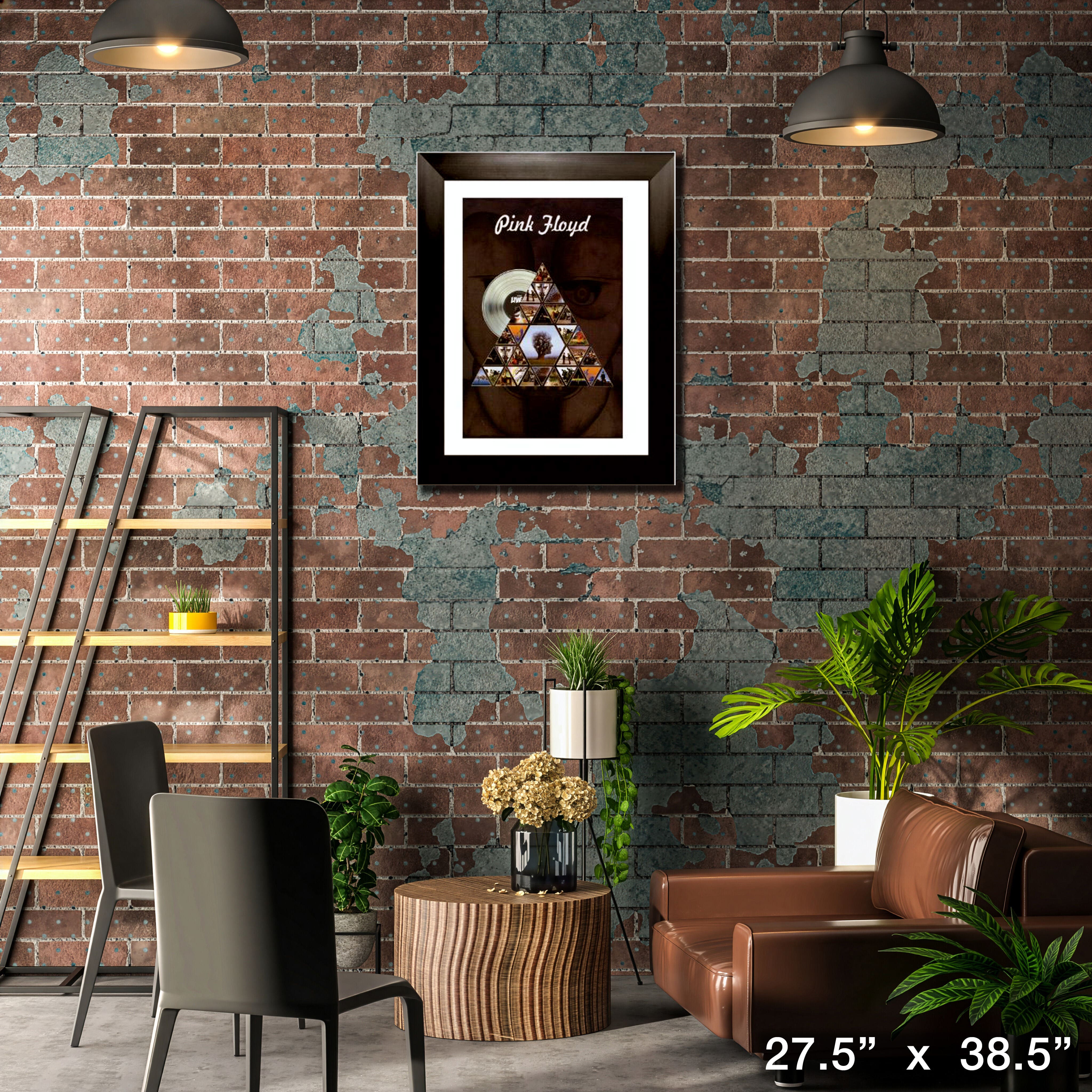 Pink Floyd Framed Prism Discography with Platinum LP 27.5" x 38.5"