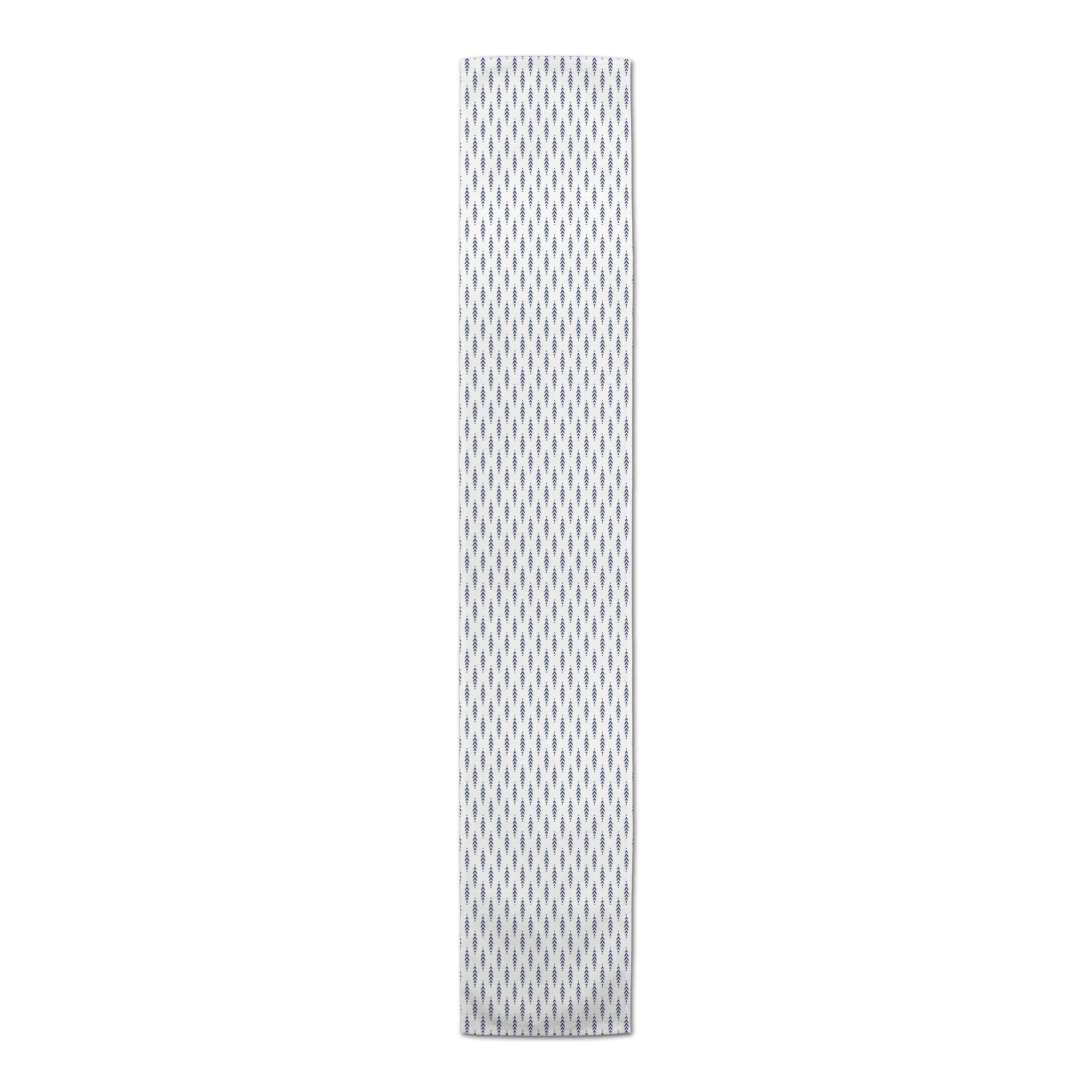 72'' Indigo Leaf Poly Twill Table Runner