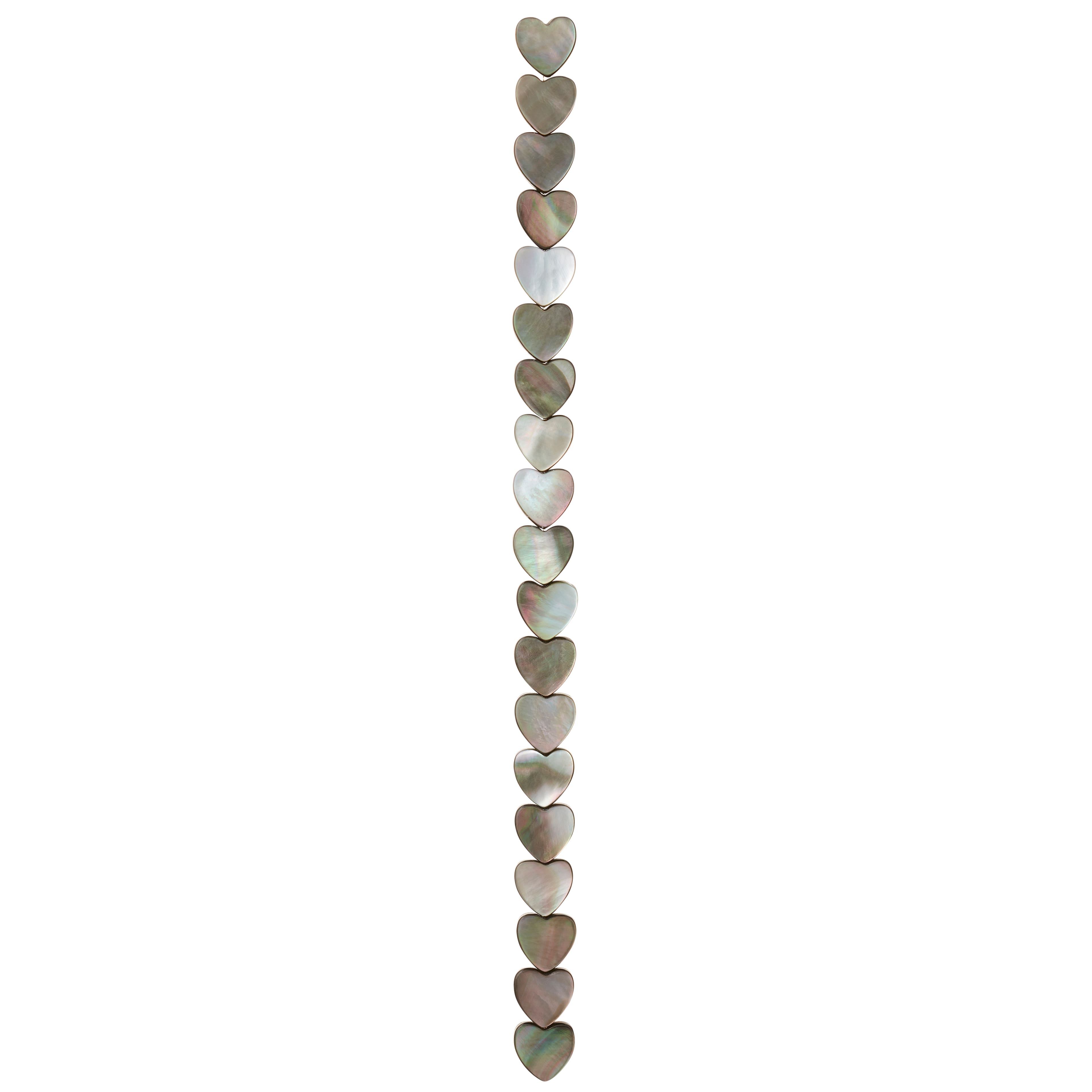 Gray Shell Heart Beads, 10mm by Bead Landing™