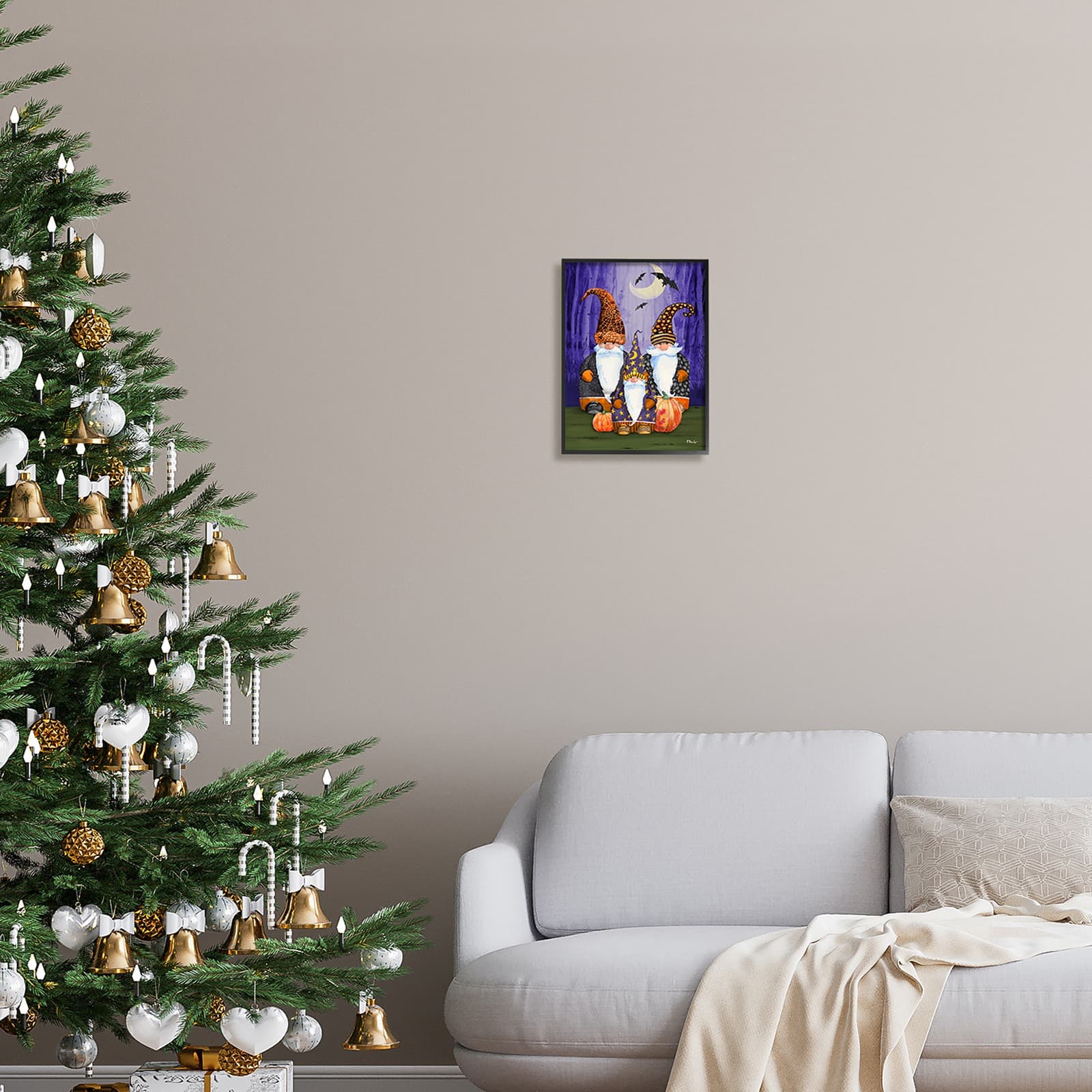 Stupell Industries Halloween Gnomes Framed Giclee Art
