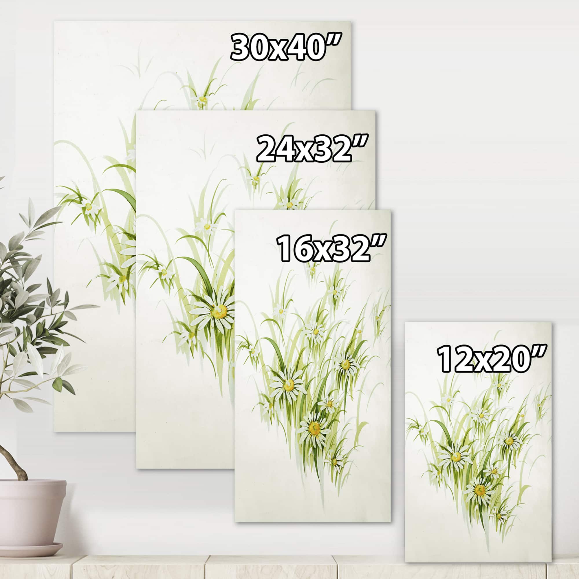 Designart - Retro Drawing of Flowers I