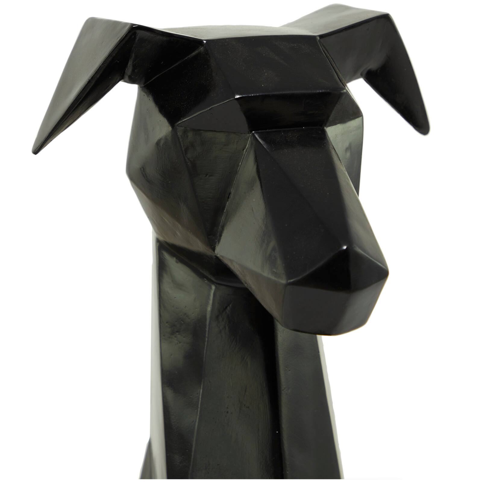 30" Silver Cubist Dog Sculpture
