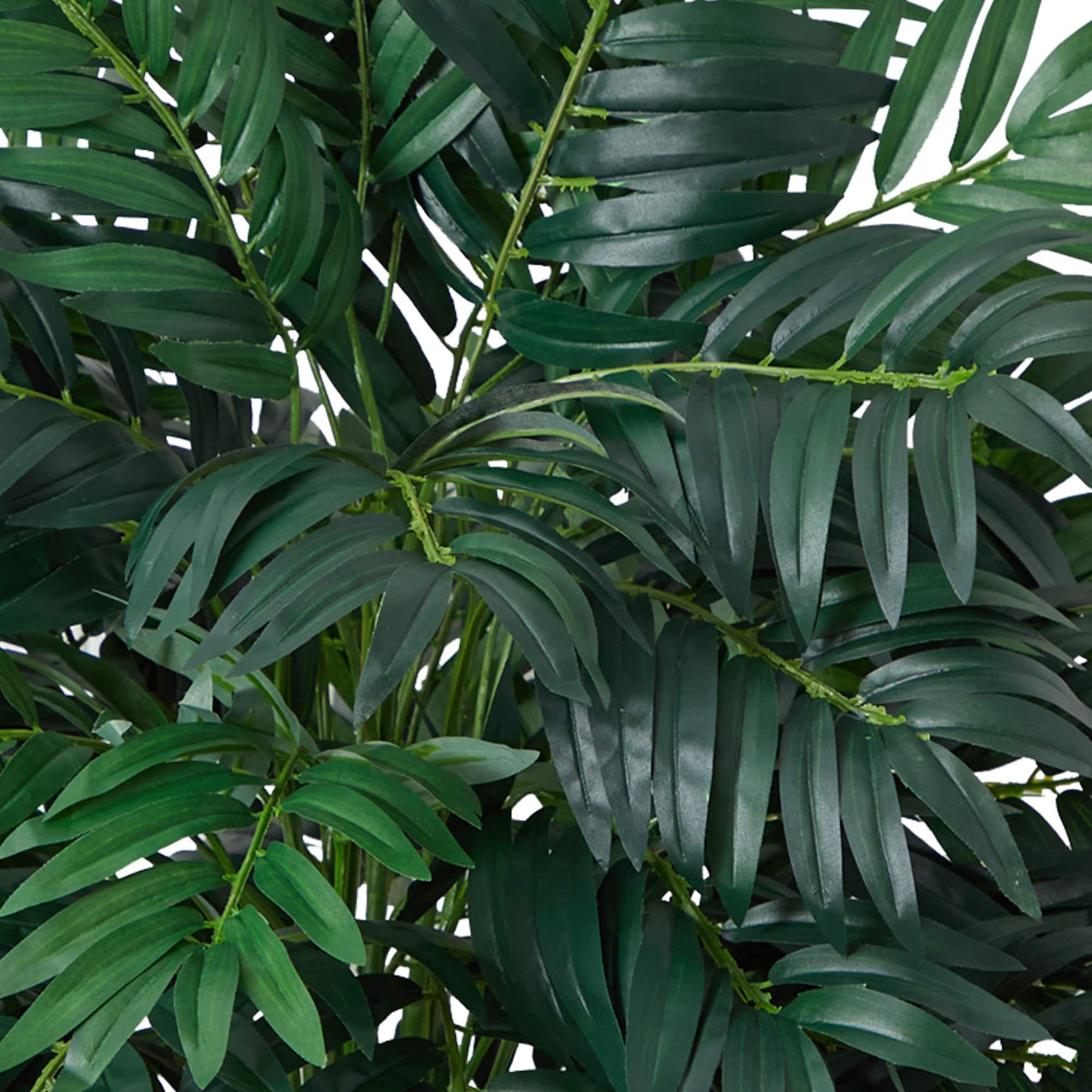 32" Artificial Bamboo Palm Plant with Wicker Basket