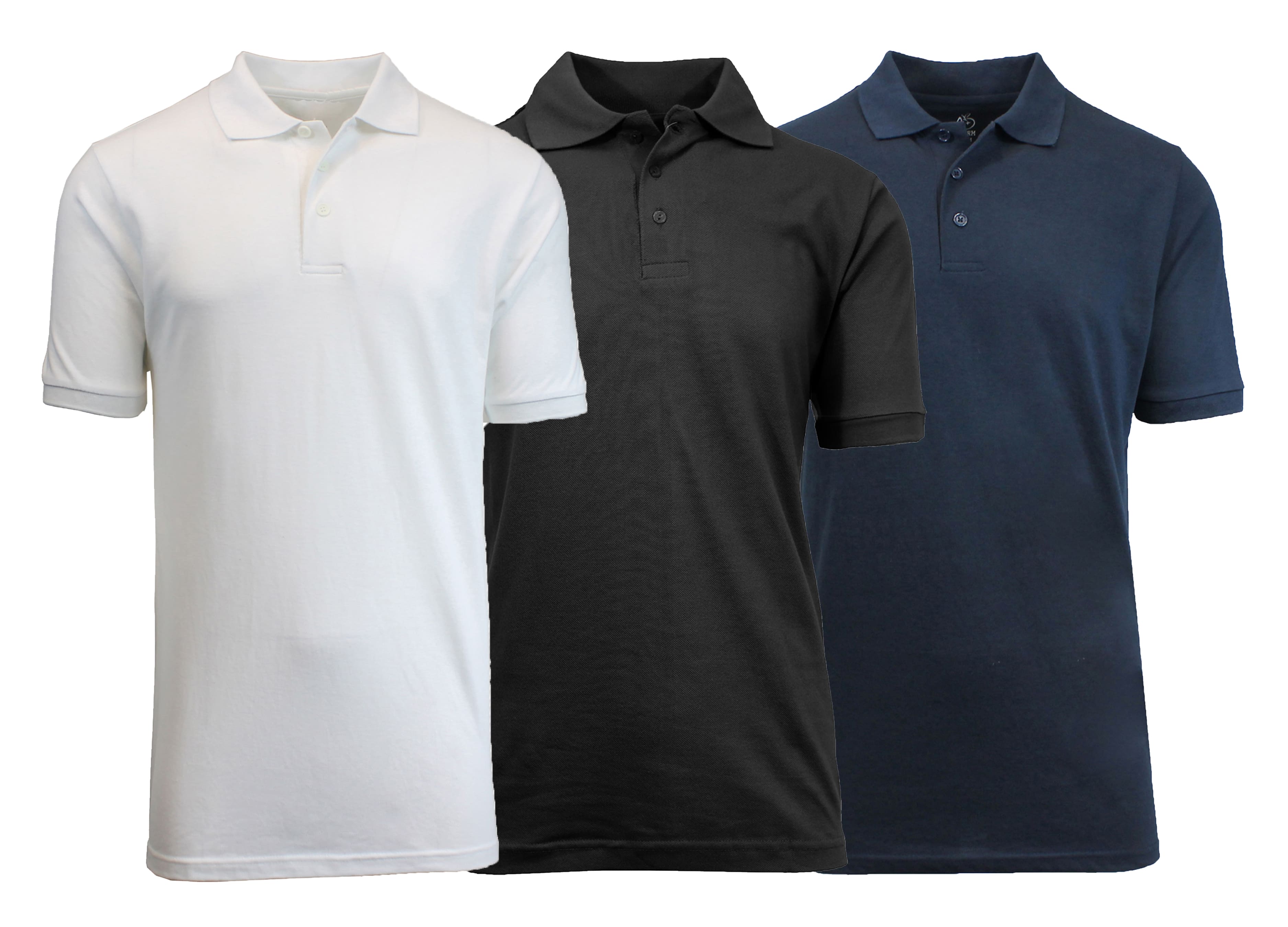 Galaxy By Harvic Short Sleeve Men's Pique Polo Shirt 3 Pack