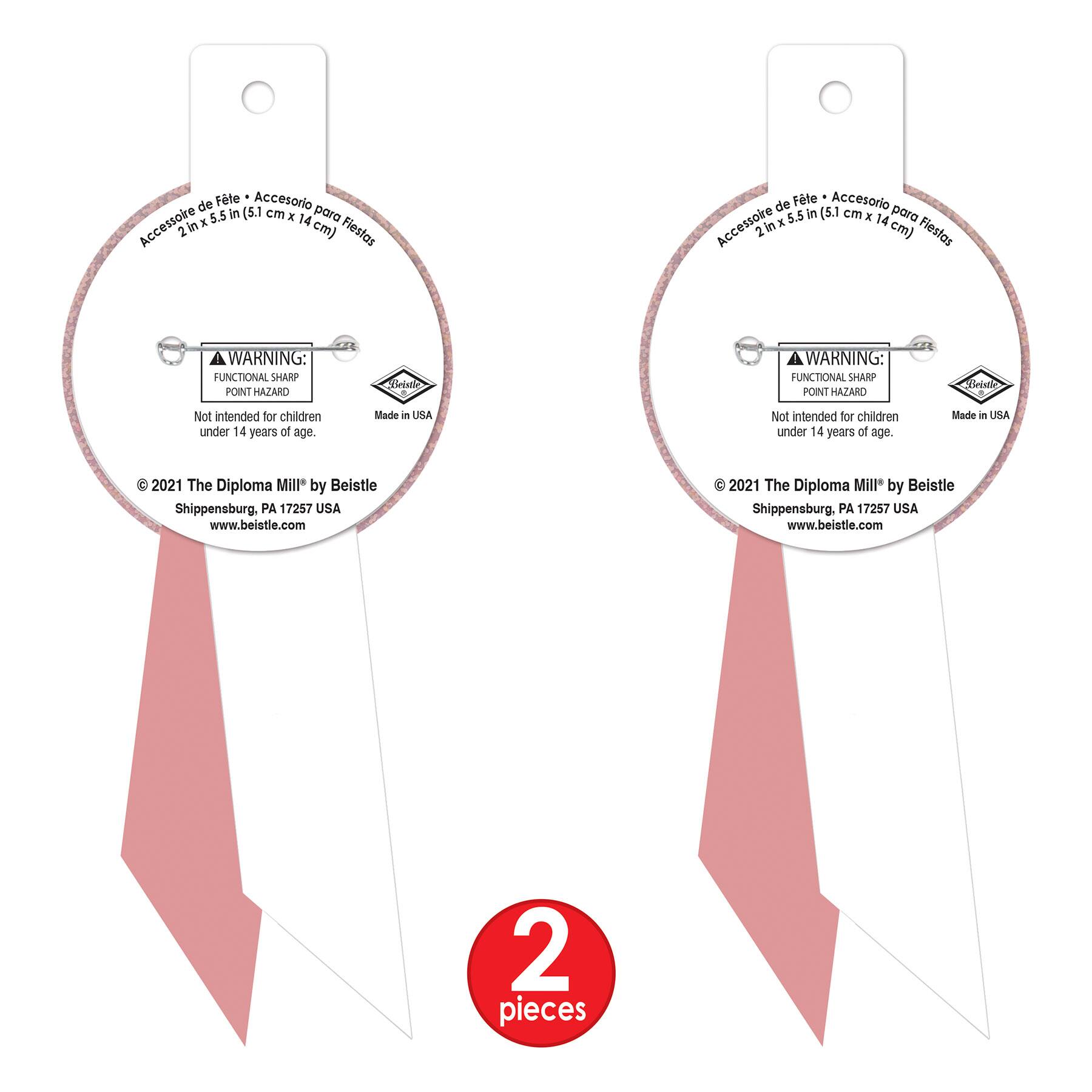 Beistle 5.5" Sparkle Bride Rosette Pins, 2ct.