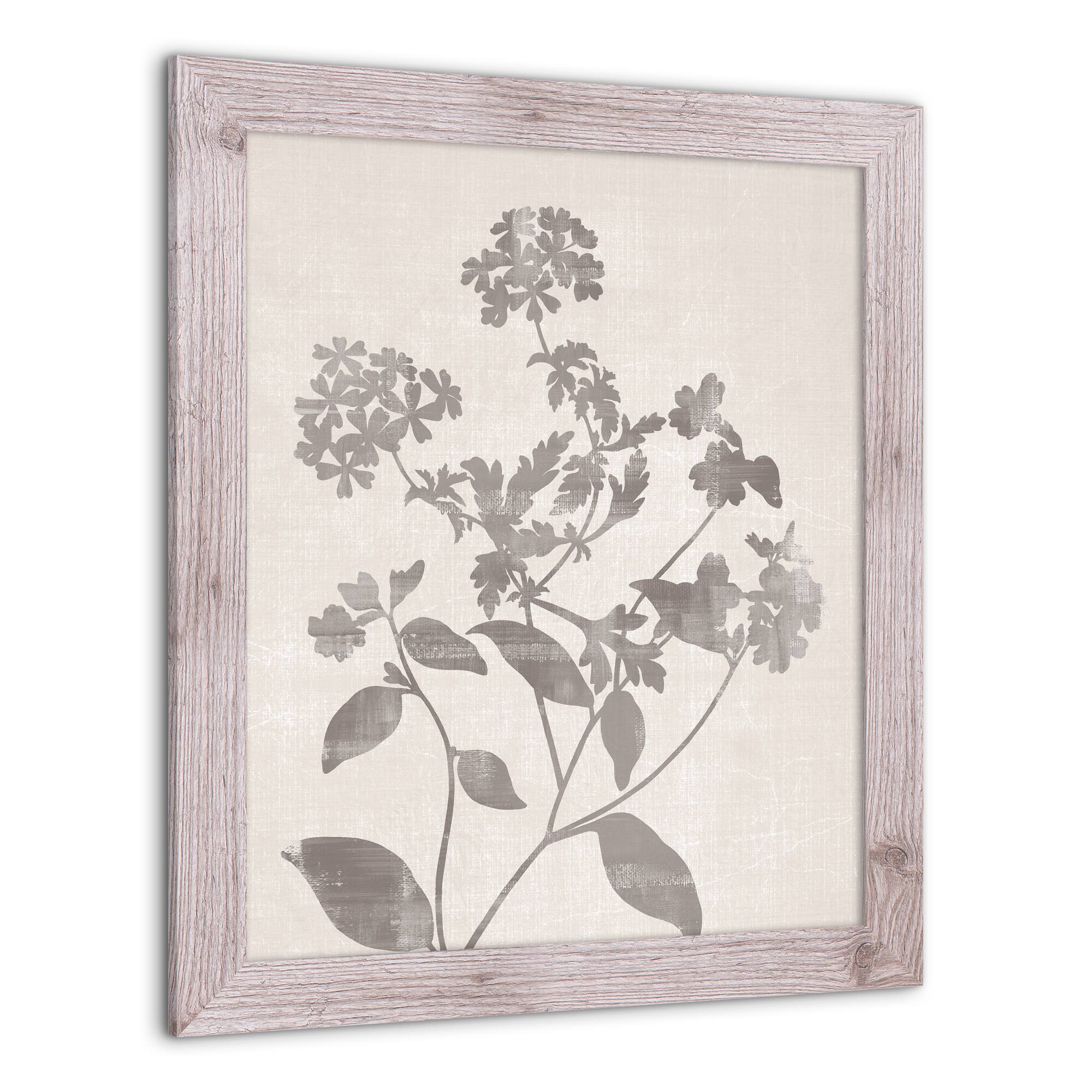 Neutral Distressed Florals Framed Print Wall Hanging